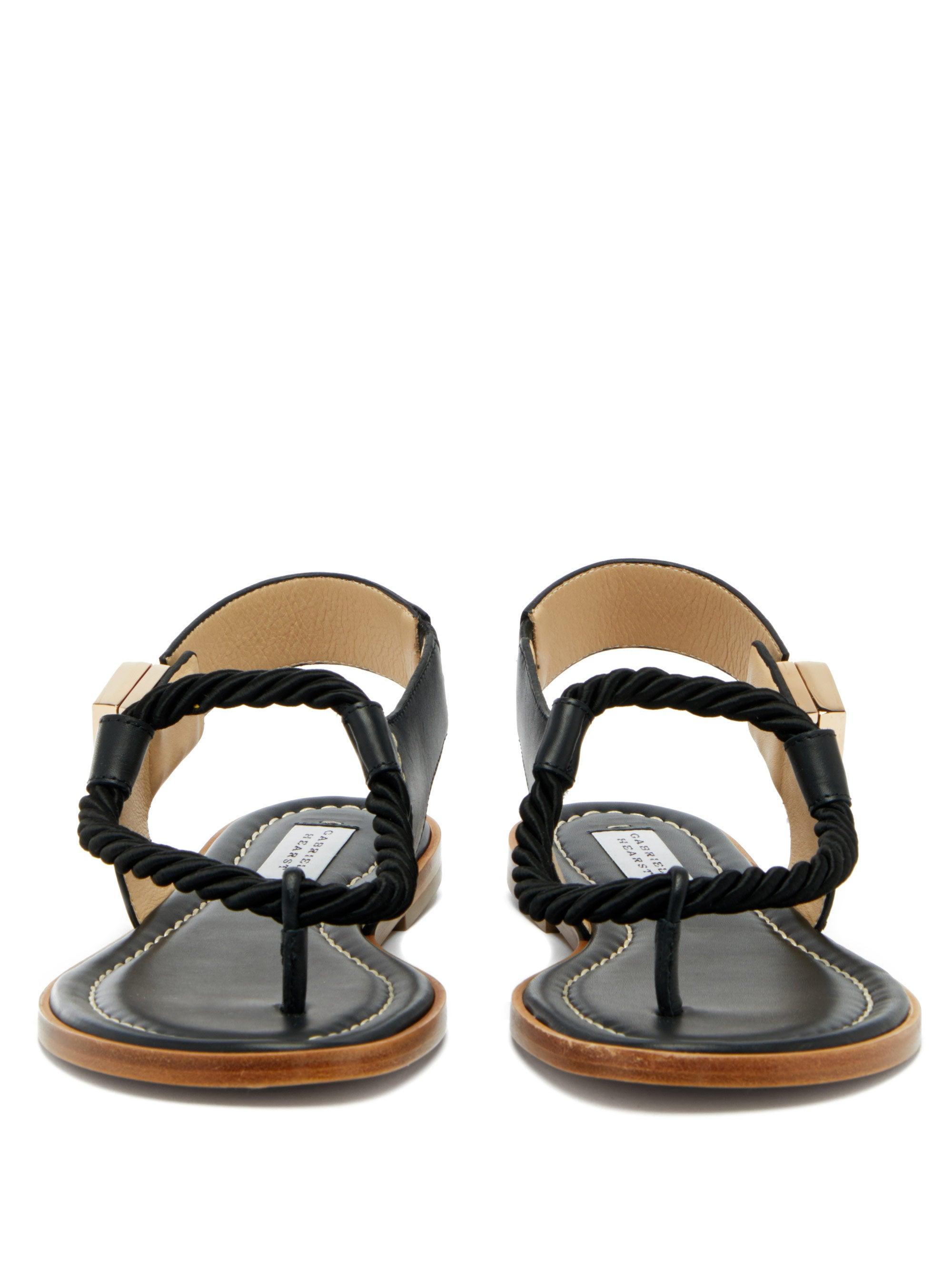Womens Gabriela Hearst Sandals | Clergerie Hester Raffia And Leather Platform Sandals Black â LIBDI