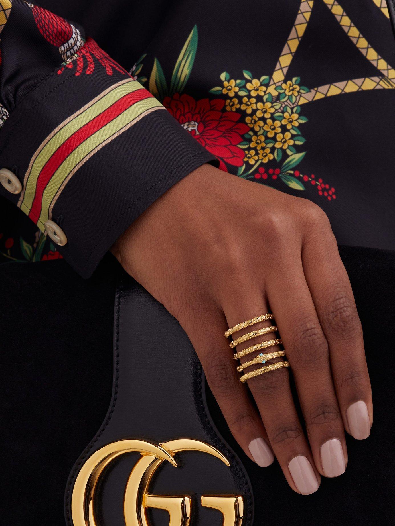 gucci gold snake ring