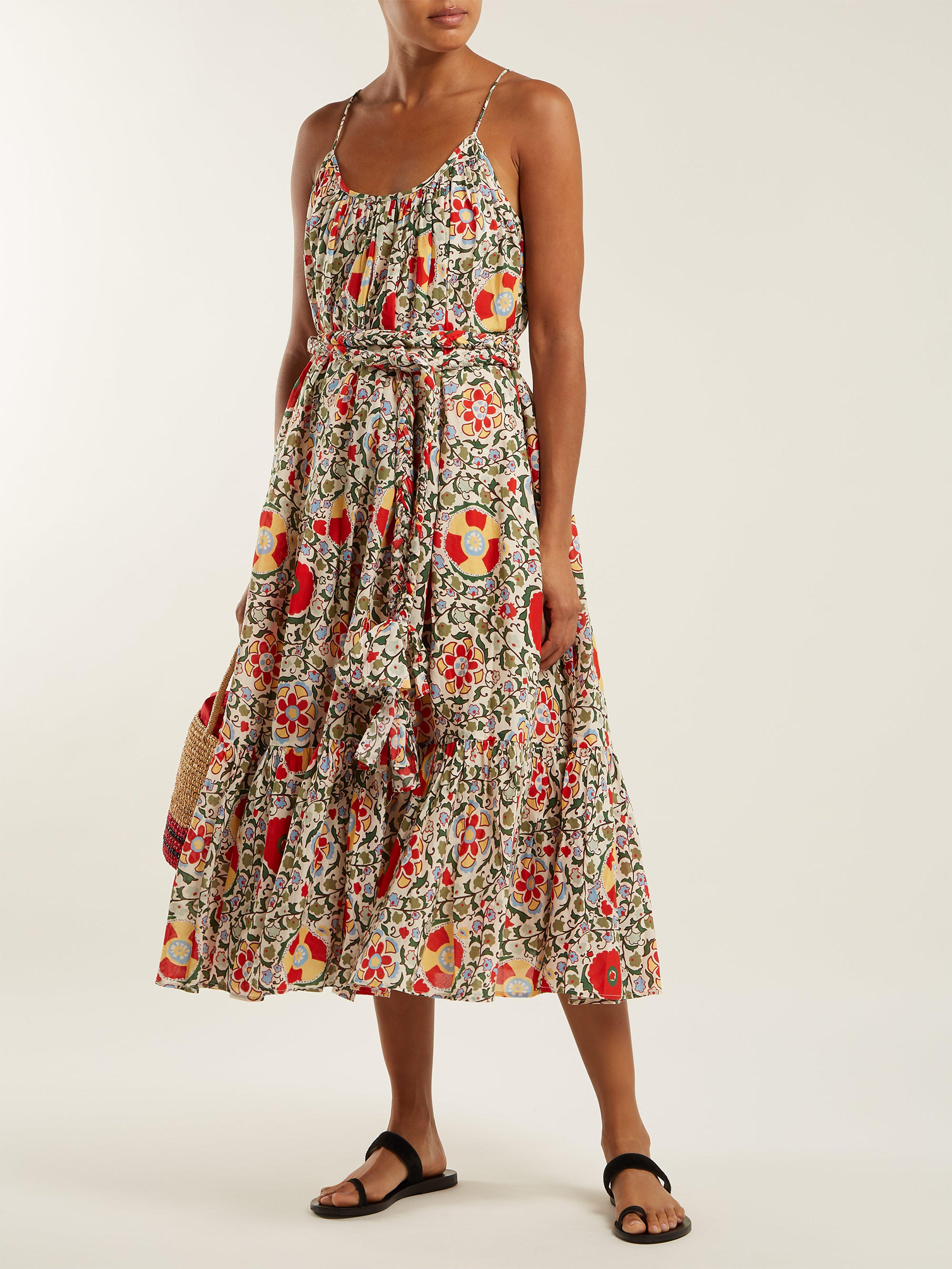 RHODE Lea Floral Print Cotton Dress - Lyst