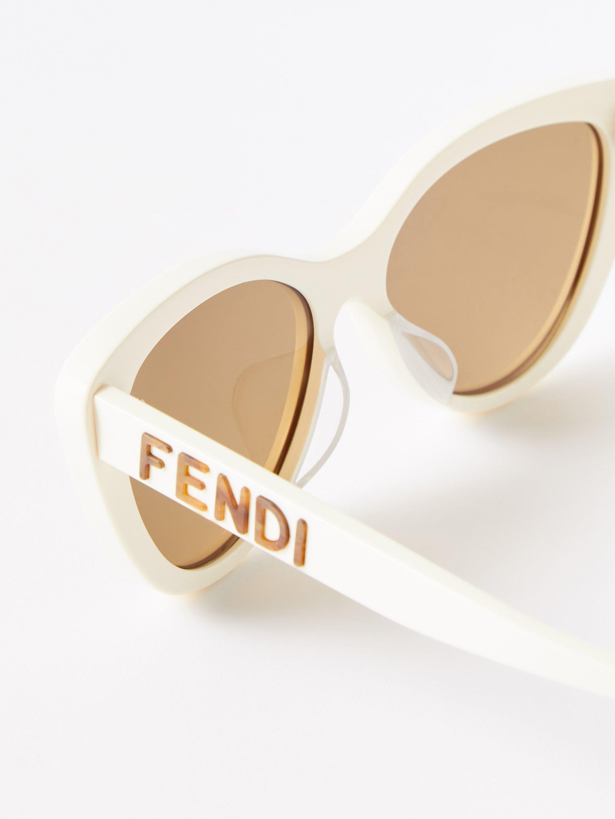 Fendi Cat-eye Acetate And Silver-tone Optical Glasses in Black