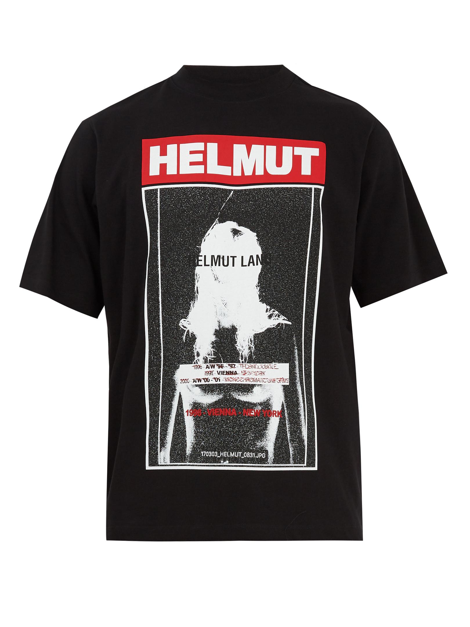 Download Helmut Lang Logo-print Cotton-jersey T-shirt in Black for ...