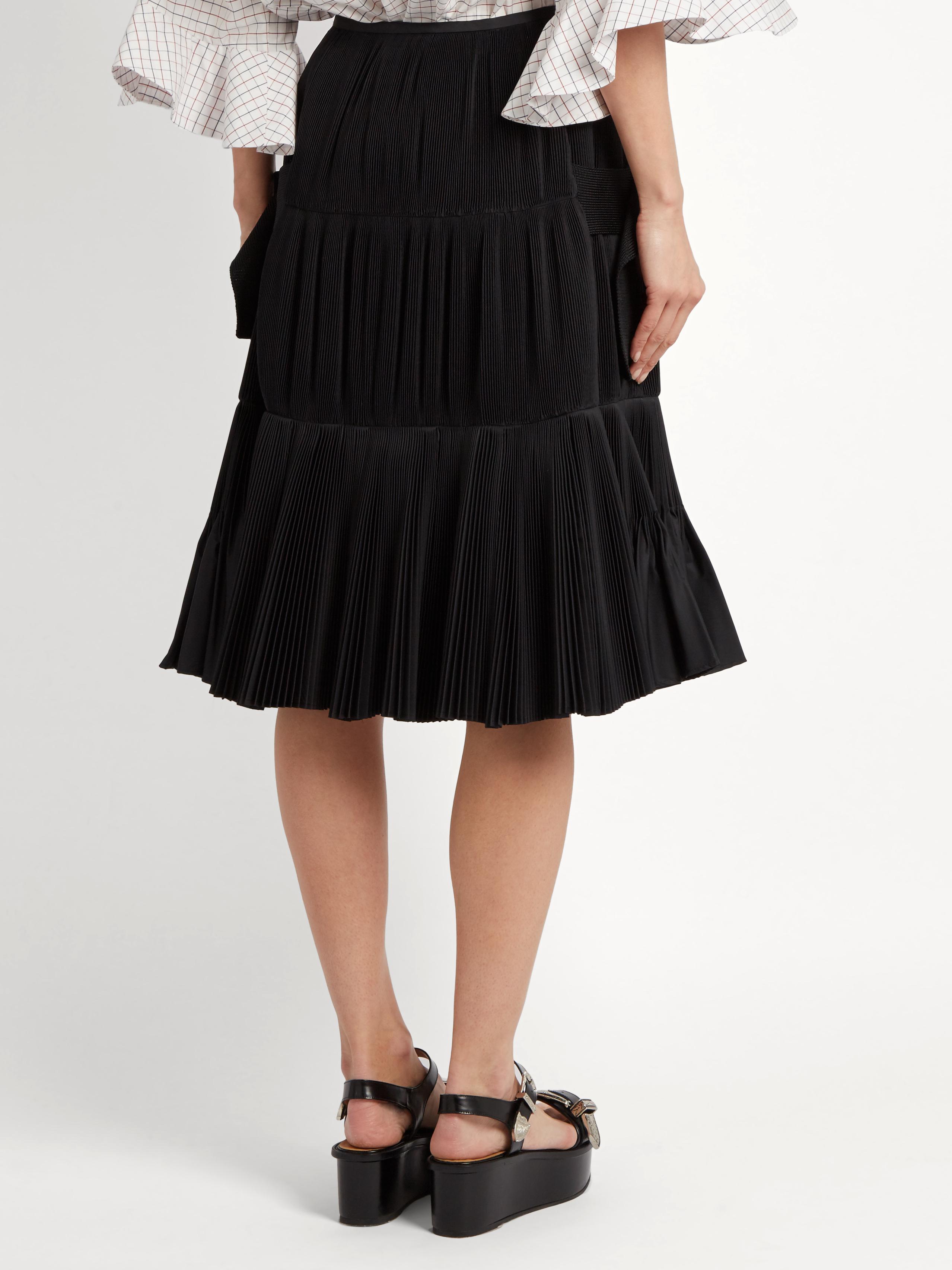 Toga Synthetic Accordion-pleated Taffeta Skirt in Black - Lyst