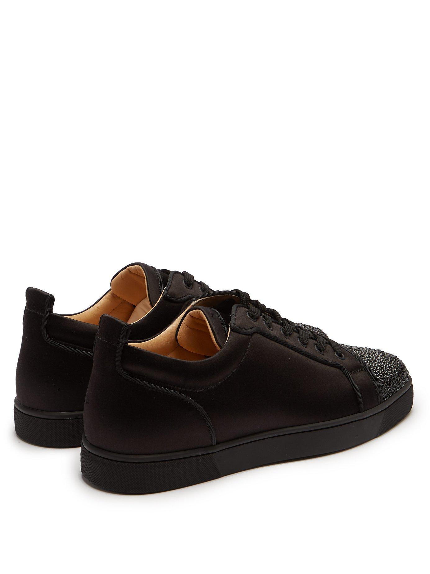 $2,995 Christian Louboutin Louis Strass Sneakers 40 10 Black