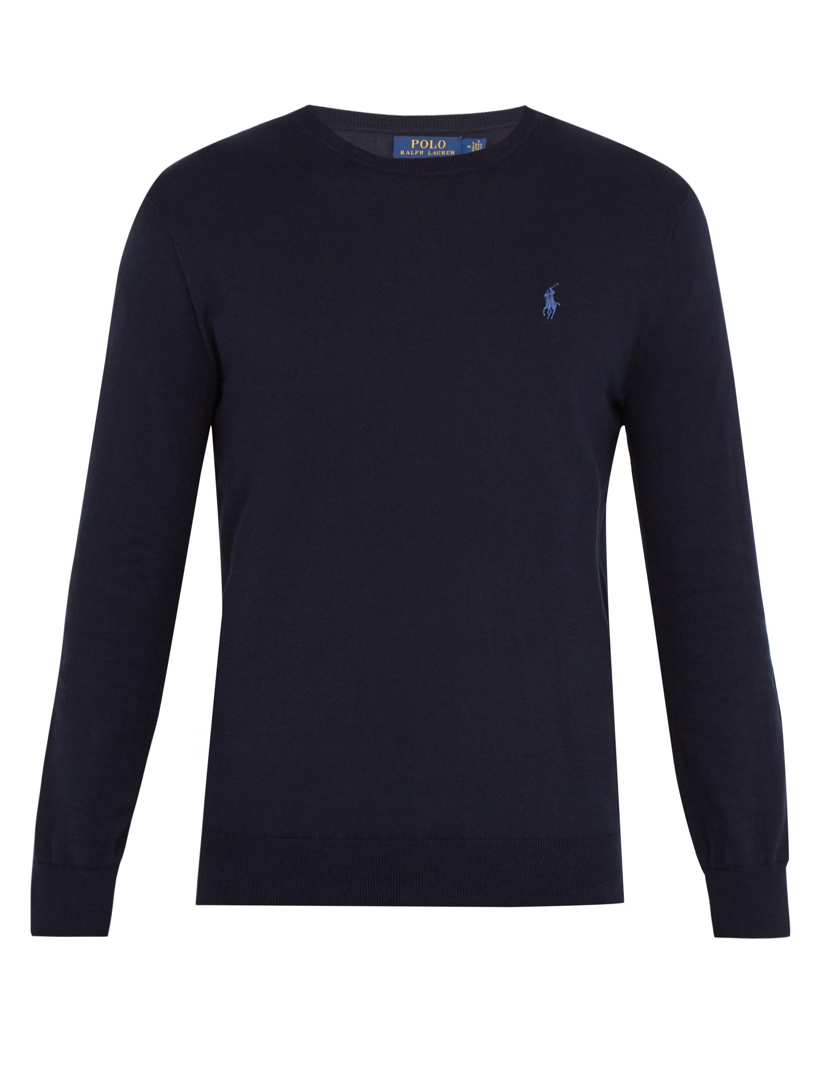 Lyst - Polo Ralph Lauren Crew-neck Pima-cotton Sweater in Blue for Men
