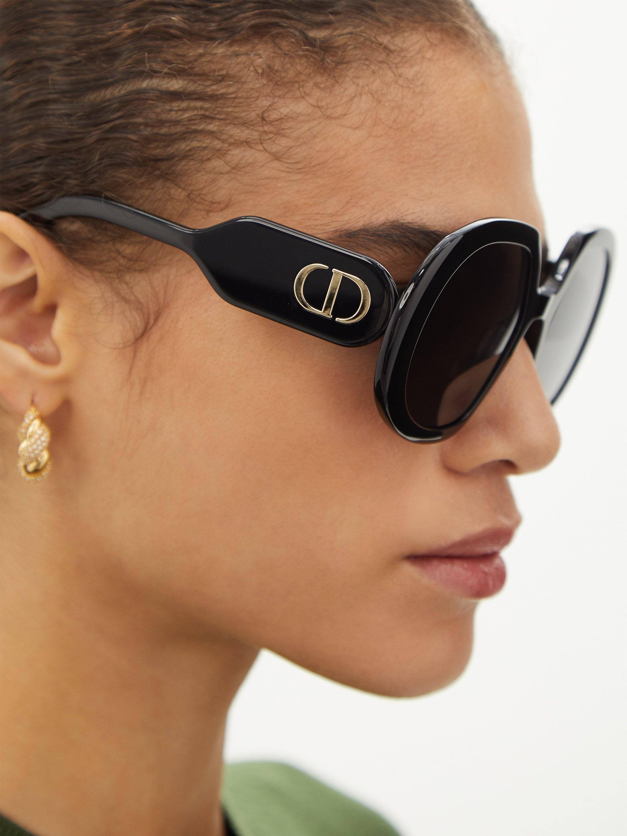 Dior Bobby Oversized Round Acetate Sunglasses in Black  Lyst