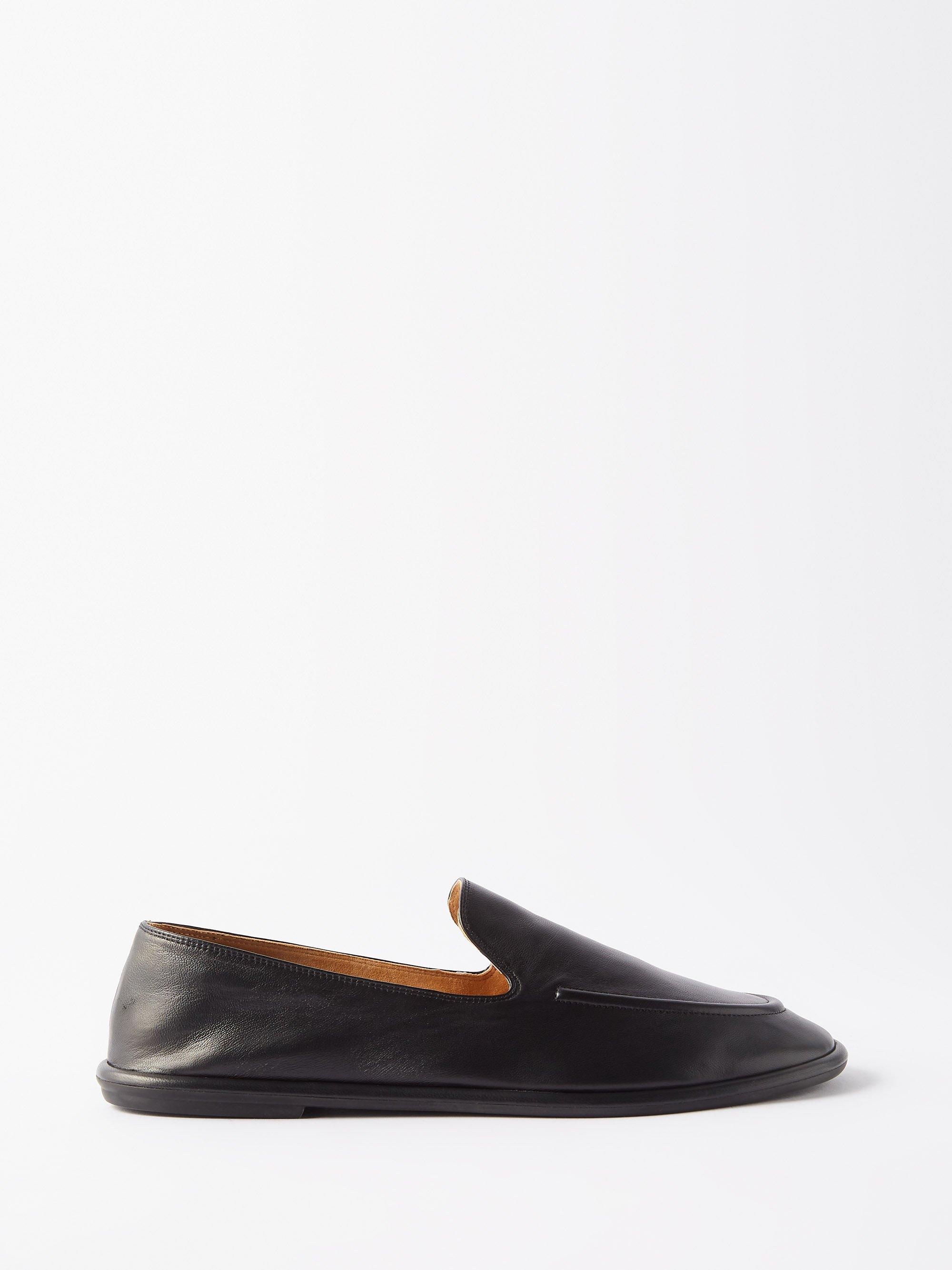 The Row Canal Grained-leather Loafers in White | Lyst