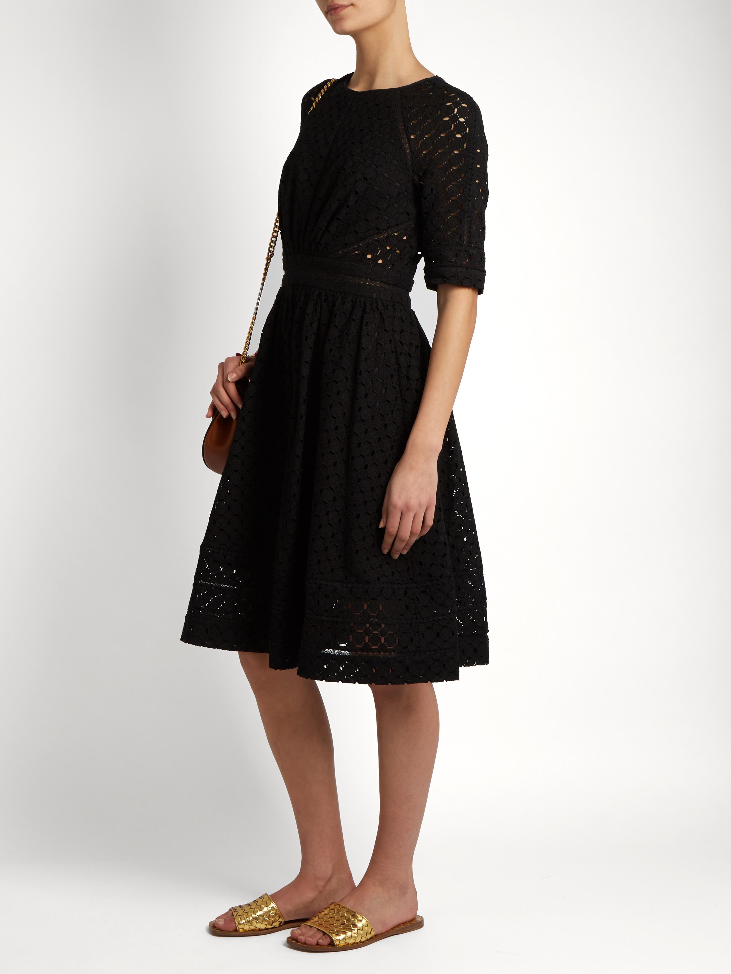 Lyst Zimmermann Roza Embroidered Cotton And Silkblend Dress in Black
