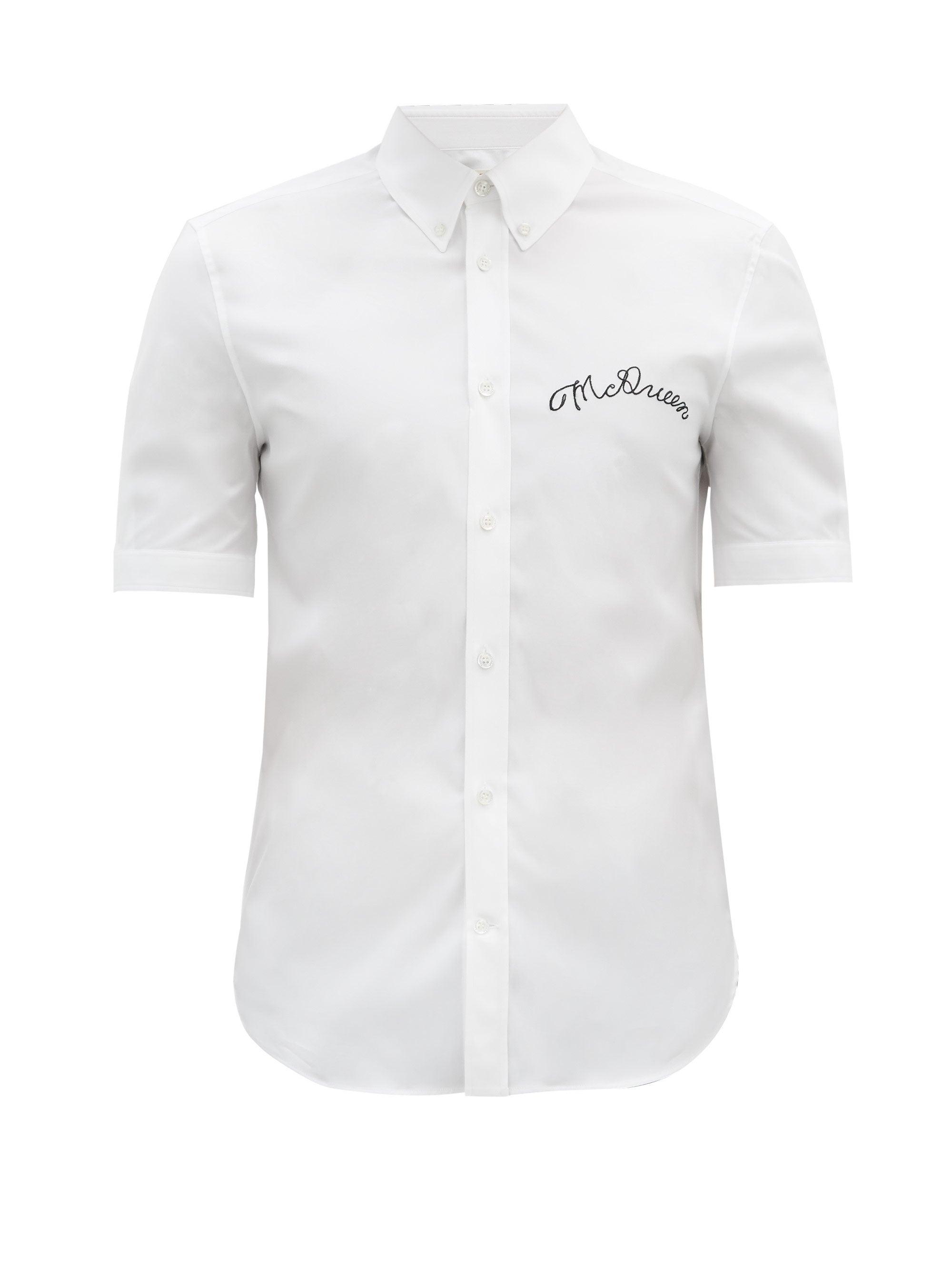 Alexander McQueen Brad Pitt Logo-embroidered Cotton-blend Shirt in ...