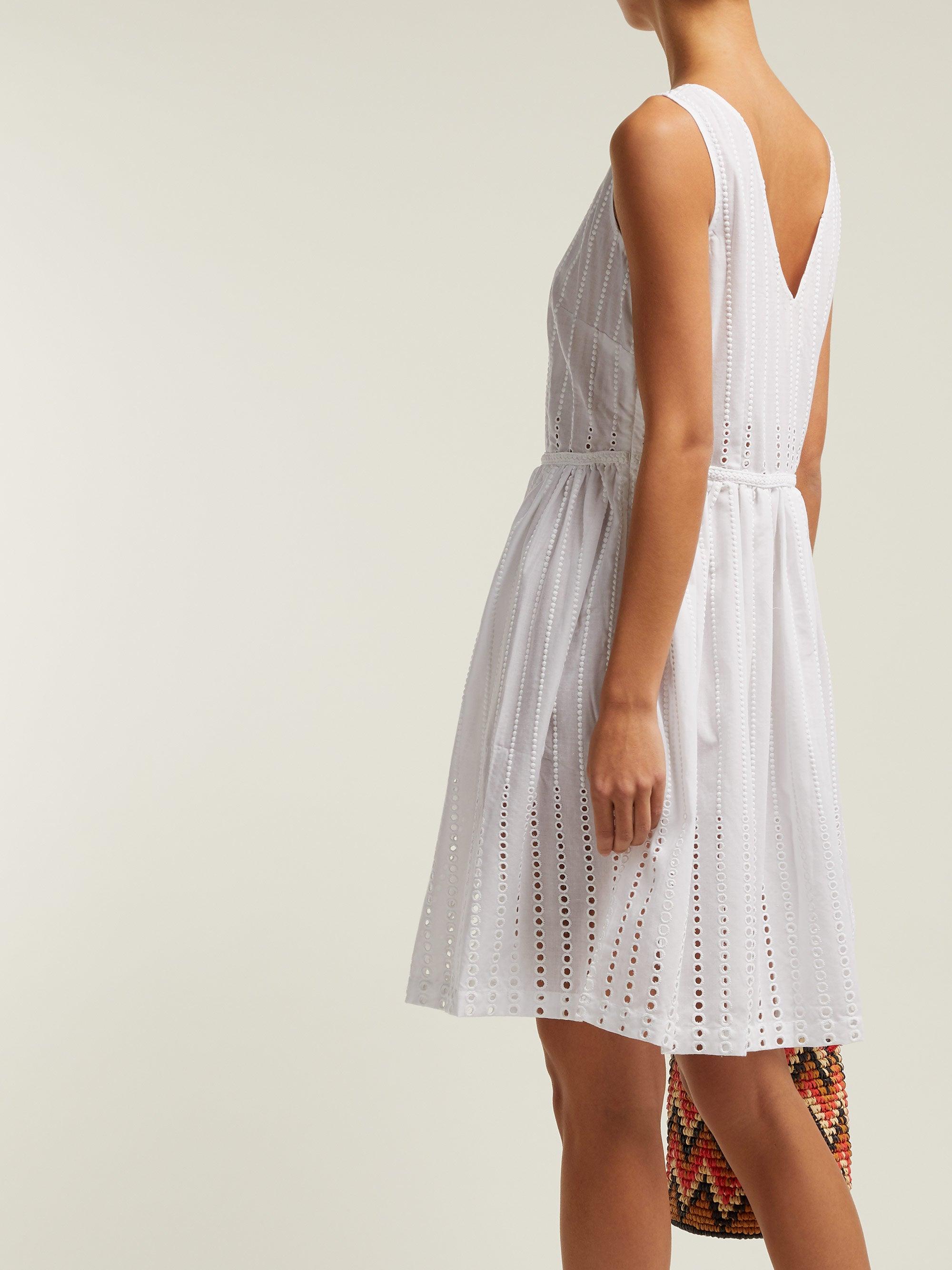 Le Sirenuse Audrie Broderie-anglaise Dress in White - Lyst