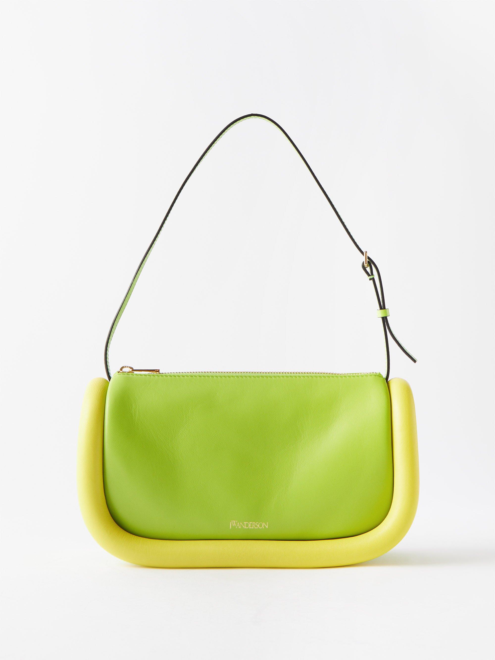JW Anderson Bumper Bi-colour Leather Shoulder Bag in Green | Lyst