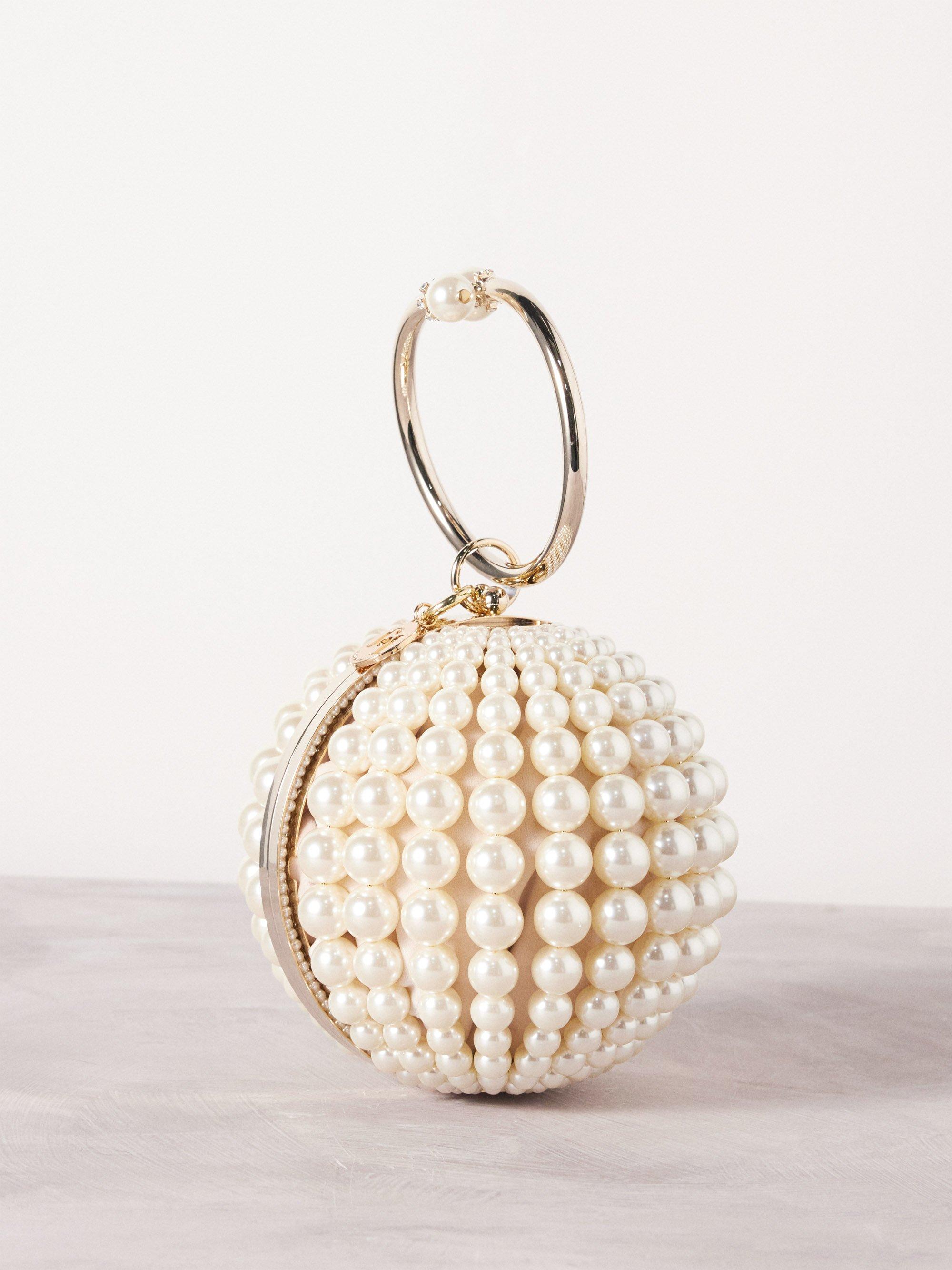 Pearl embellished shop spherical bag
