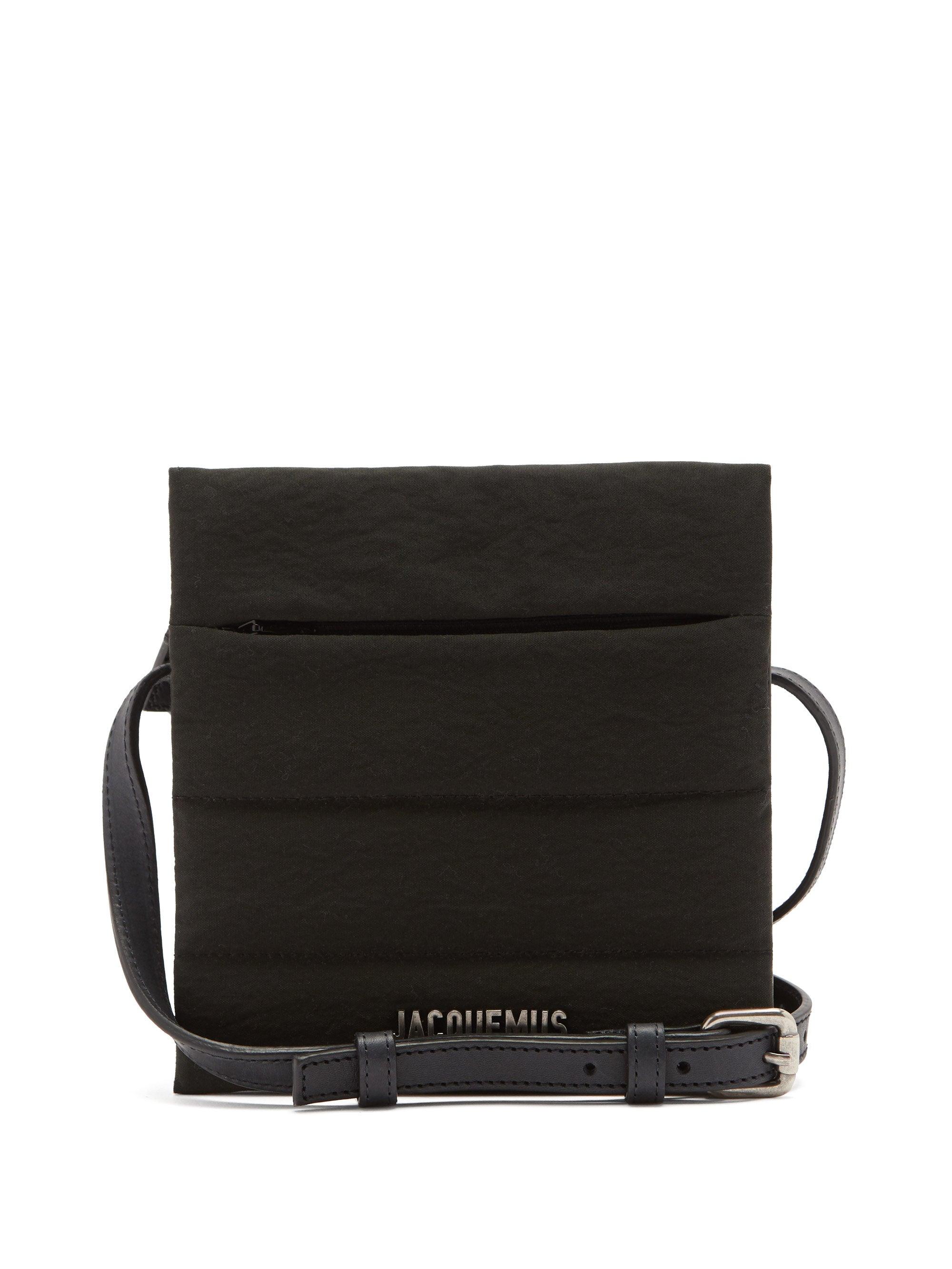 Jacquemus Carre Leather Shoulder Bag in Black for Men | Lyst