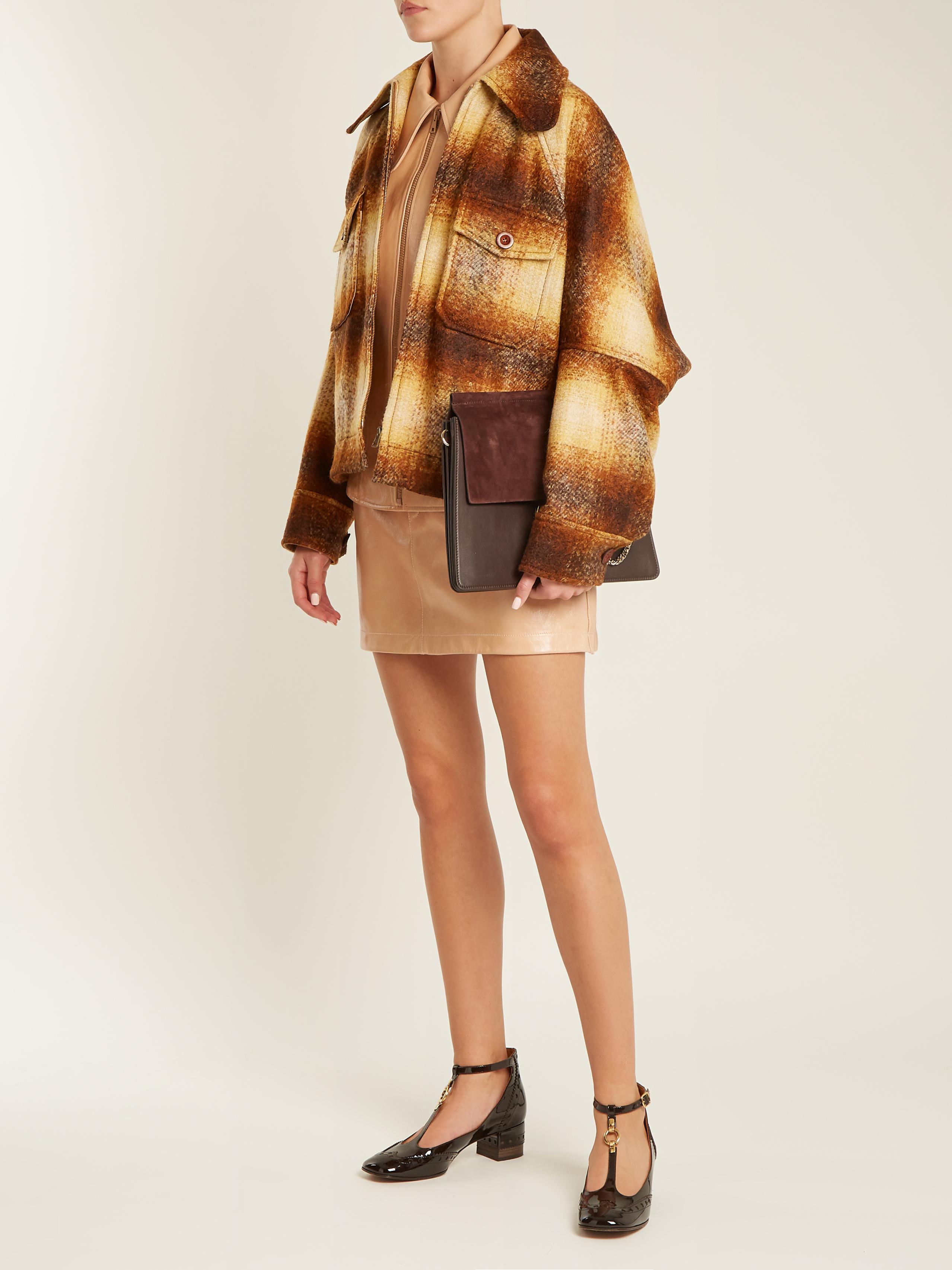 chloe check coat