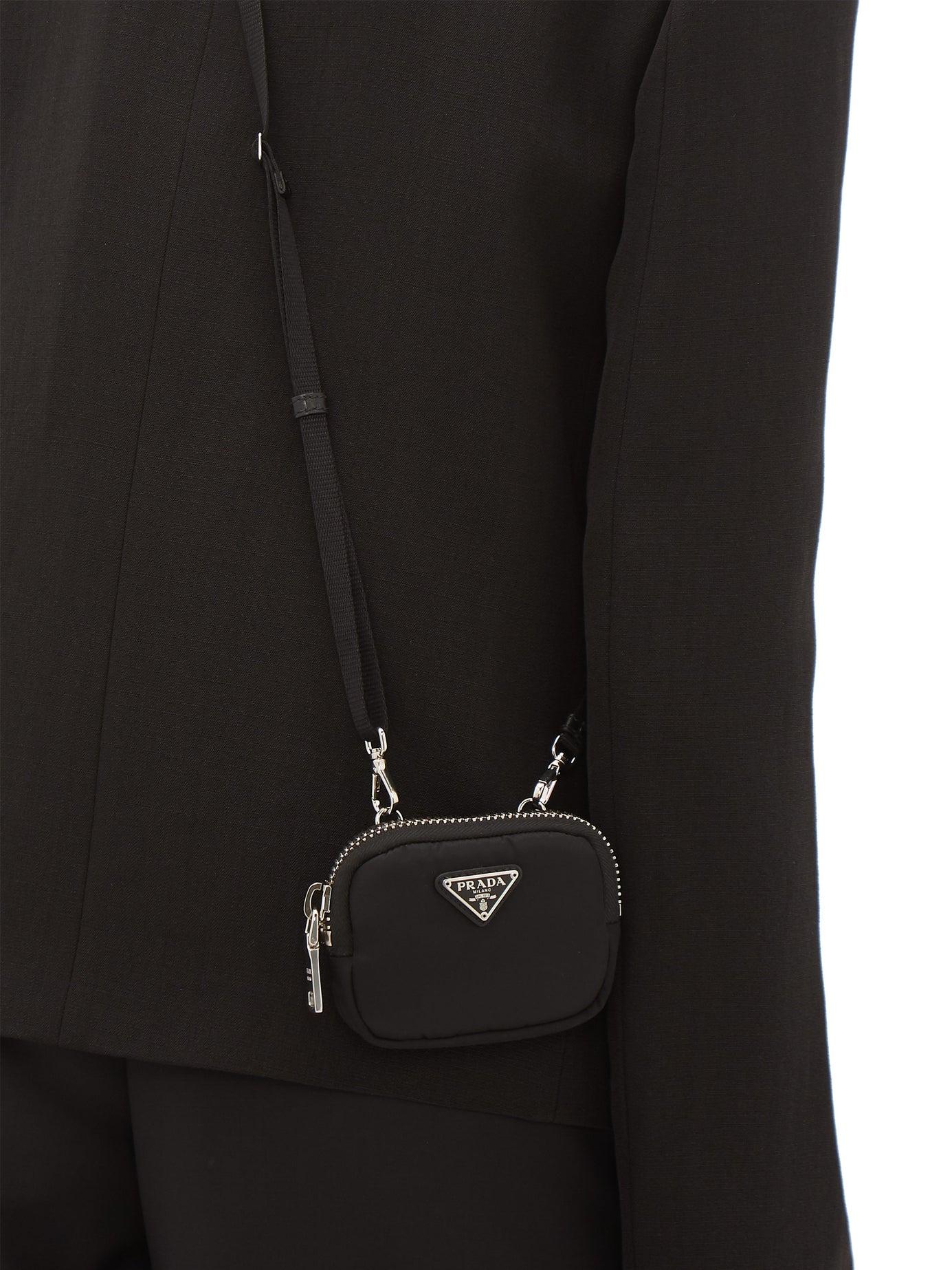 Prada Synthetic Logo-plaque Mini Nylon Bag in Black | Lyst