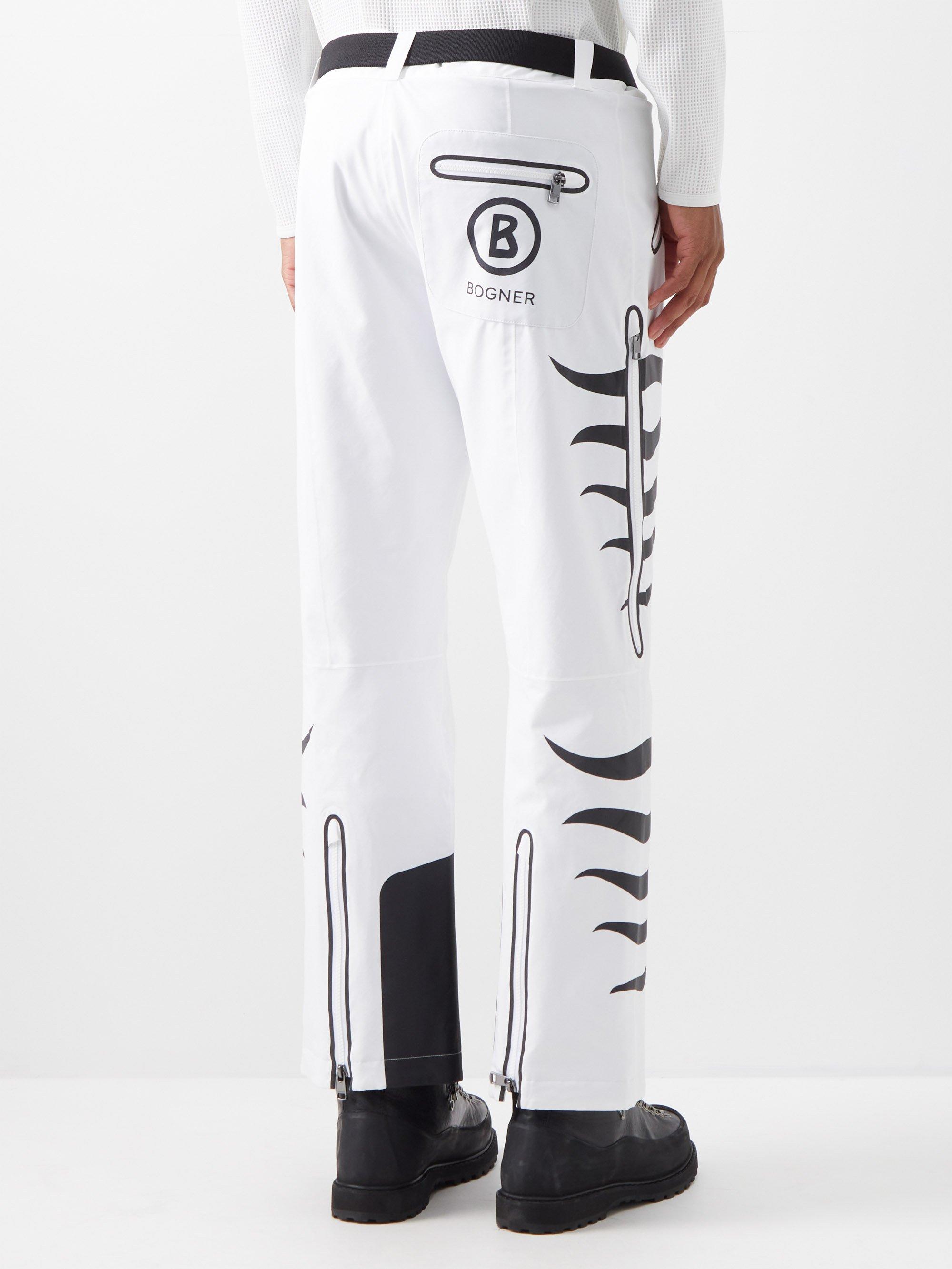 Bogner Chazz T Zebra-print Softshell Ski Trousers in White for Men | Lyst