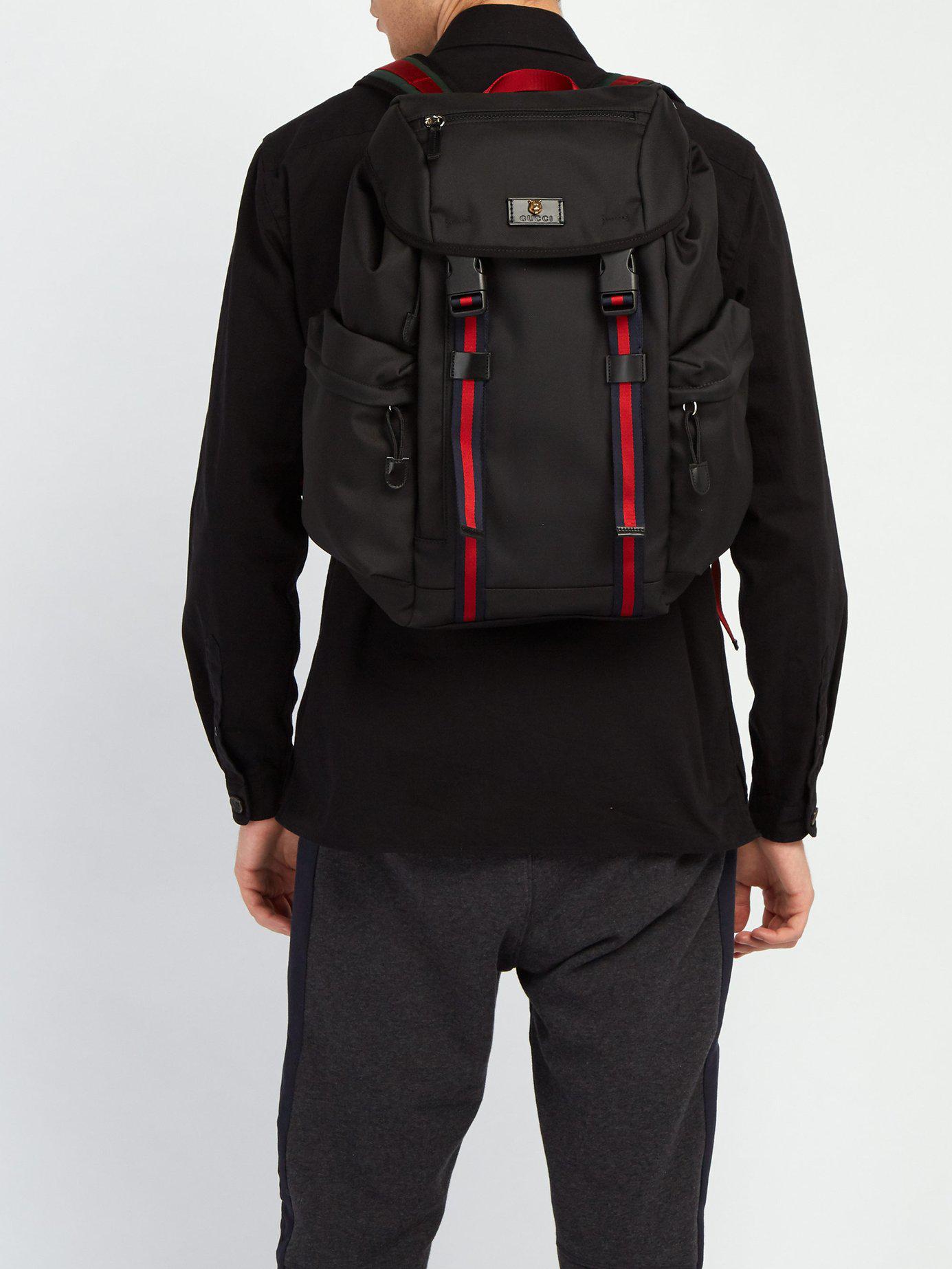 gucci stripe backpack