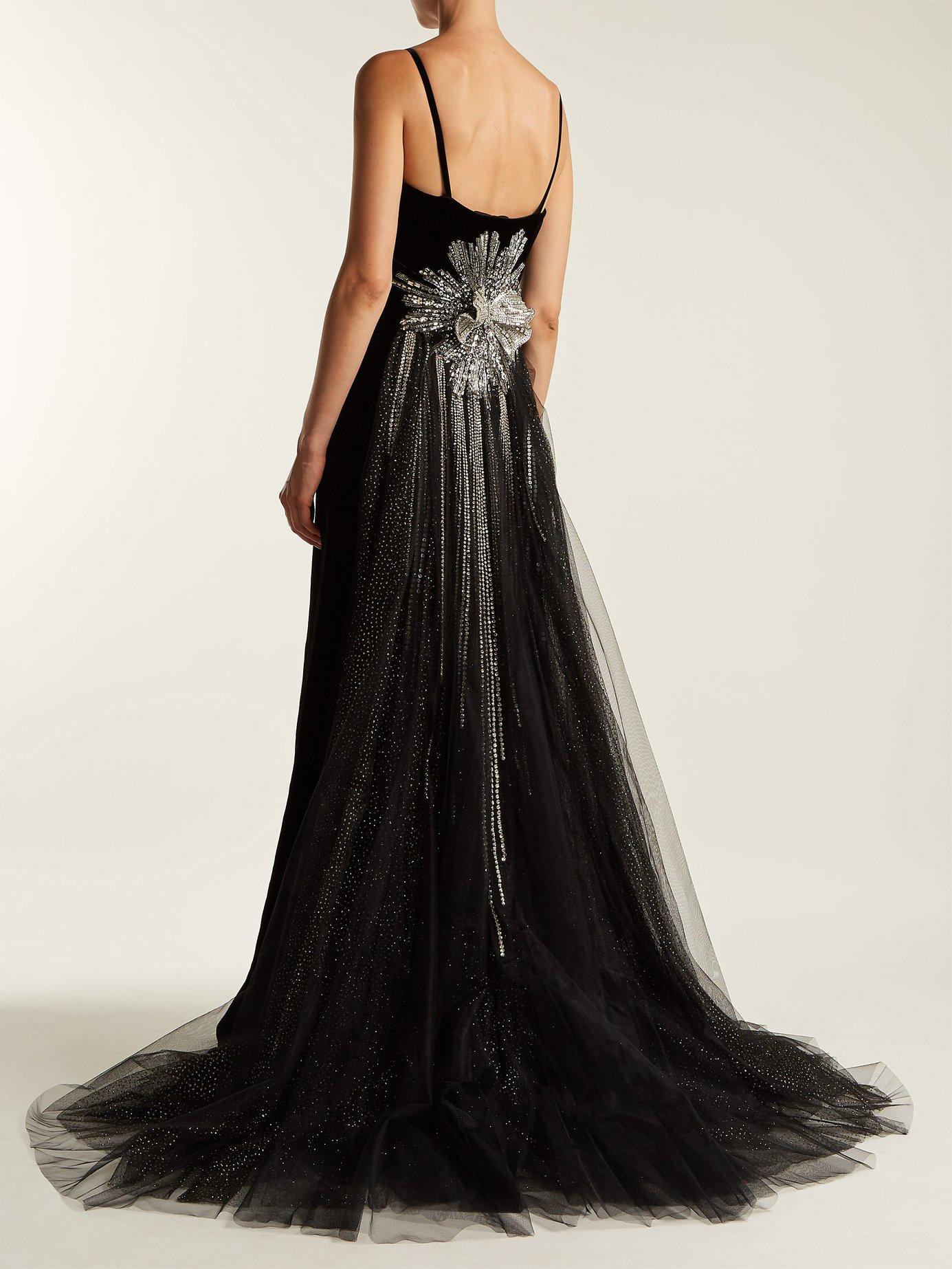 Gucci Crystal Embellished Velvet Gown 