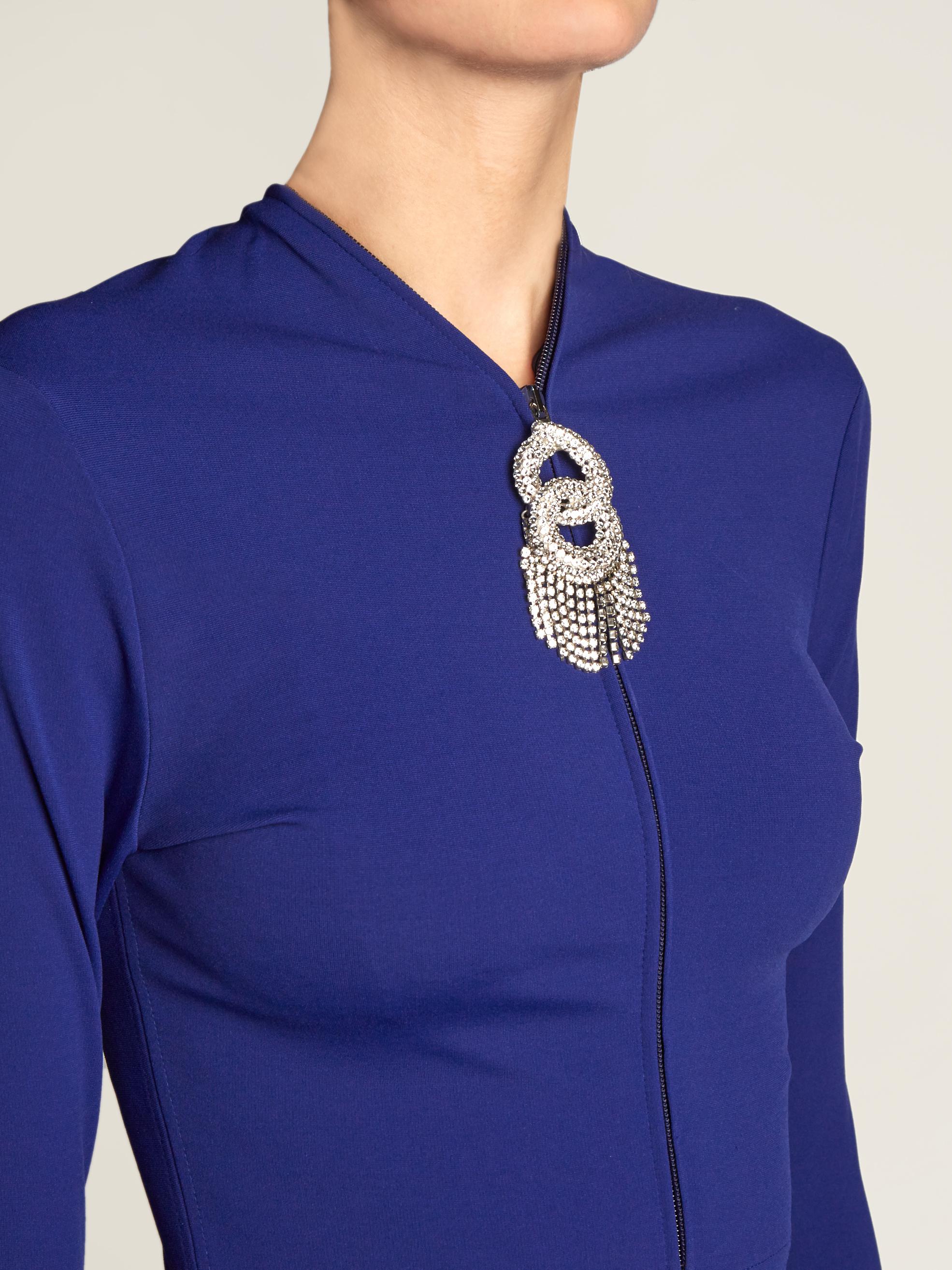 Balenciaga Synthetic Bijou Skater Dress in Blue | Lyst Australia