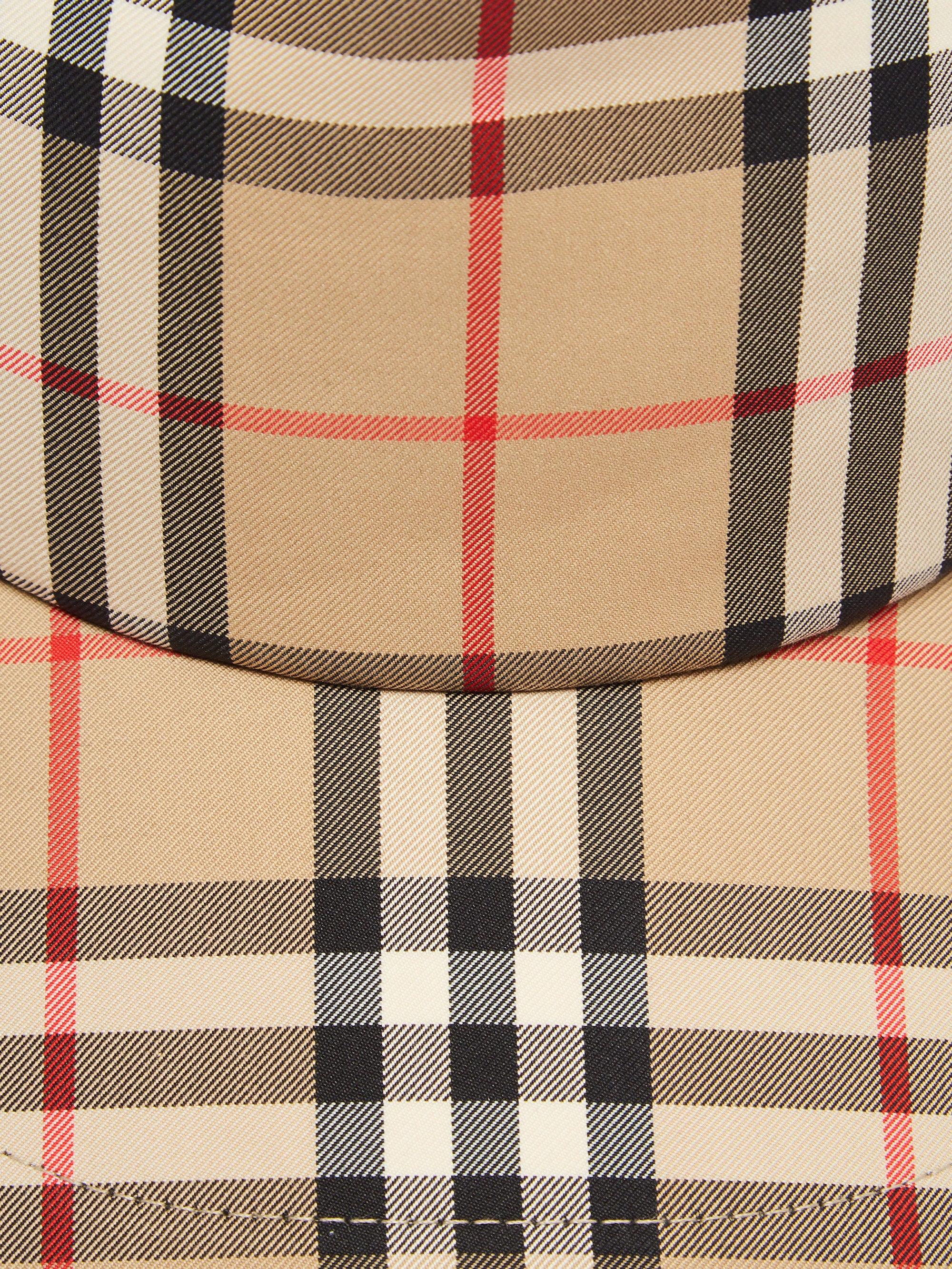 Burberry Cotton Vintage Check Baseball Cap in Natural - Save 63% | Lyst