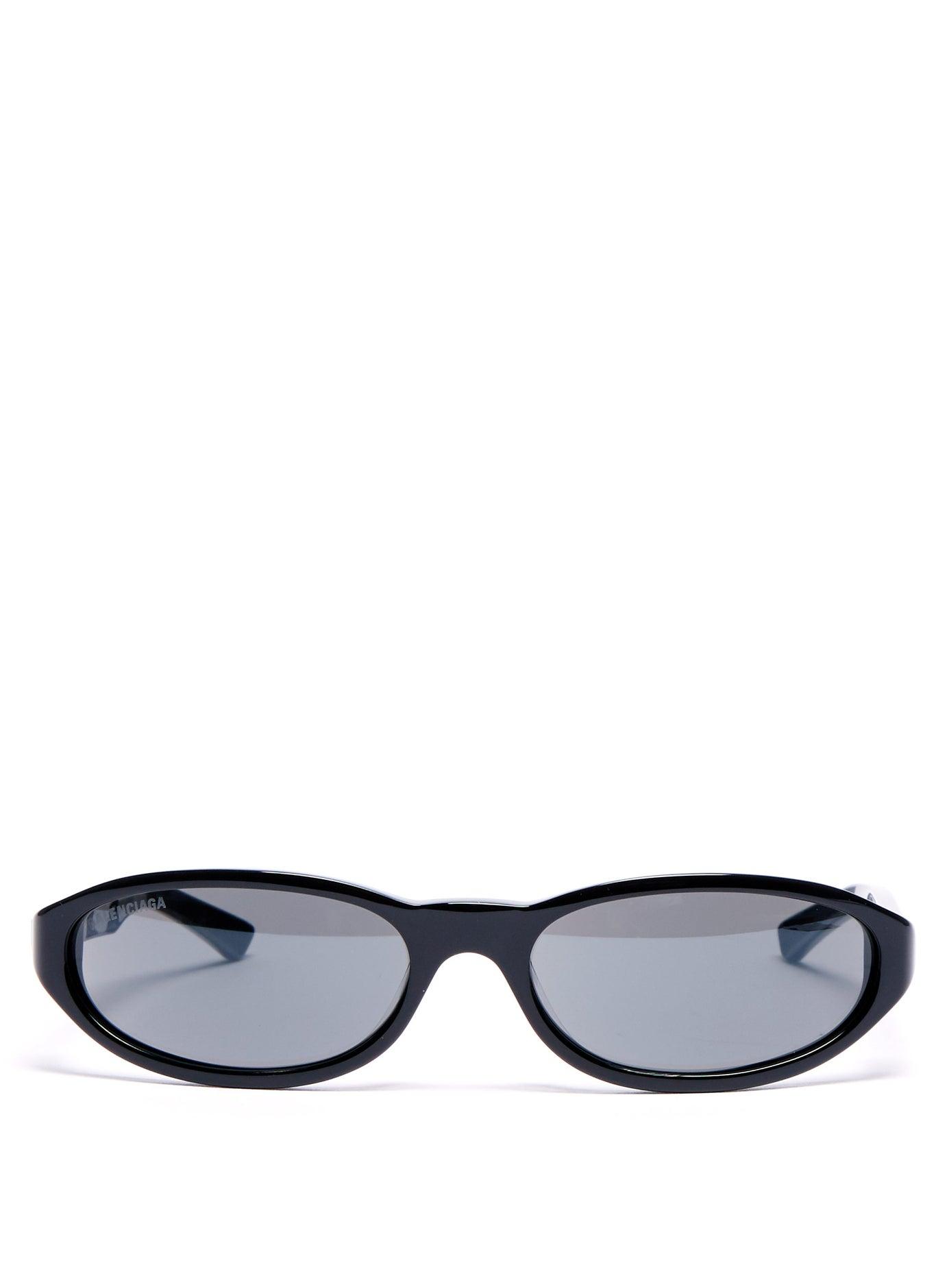 Balenciaga Neo Mirrored Oval Acetate Sunglasses in Black Lyst