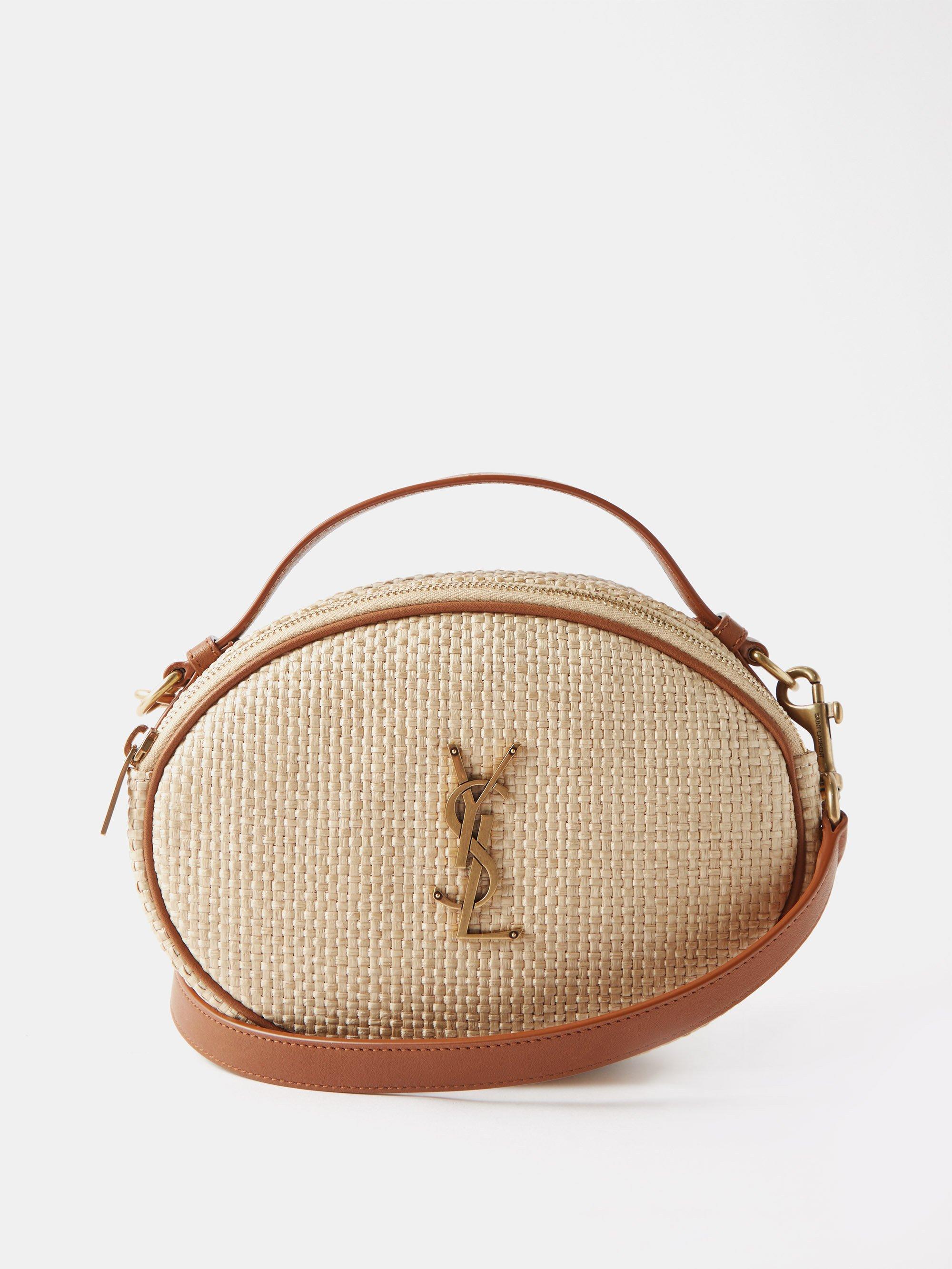 Saint Laurent Camera Fauxraffia Crossbody Bag in Natural Lyst Australia