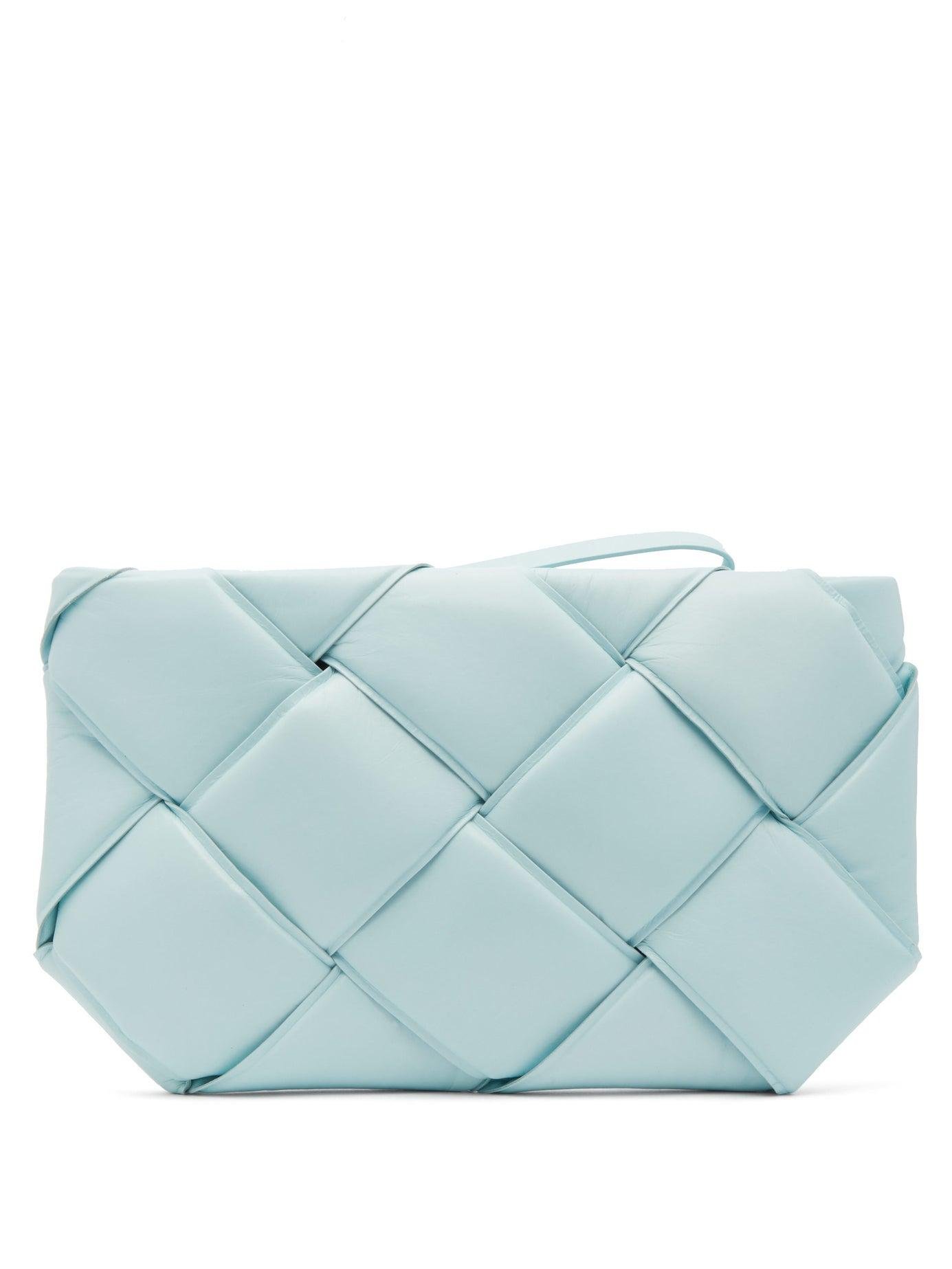 Bottega Veneta The Maxi Pouch Intrecciato-leather Clutch in Blue | Lyst