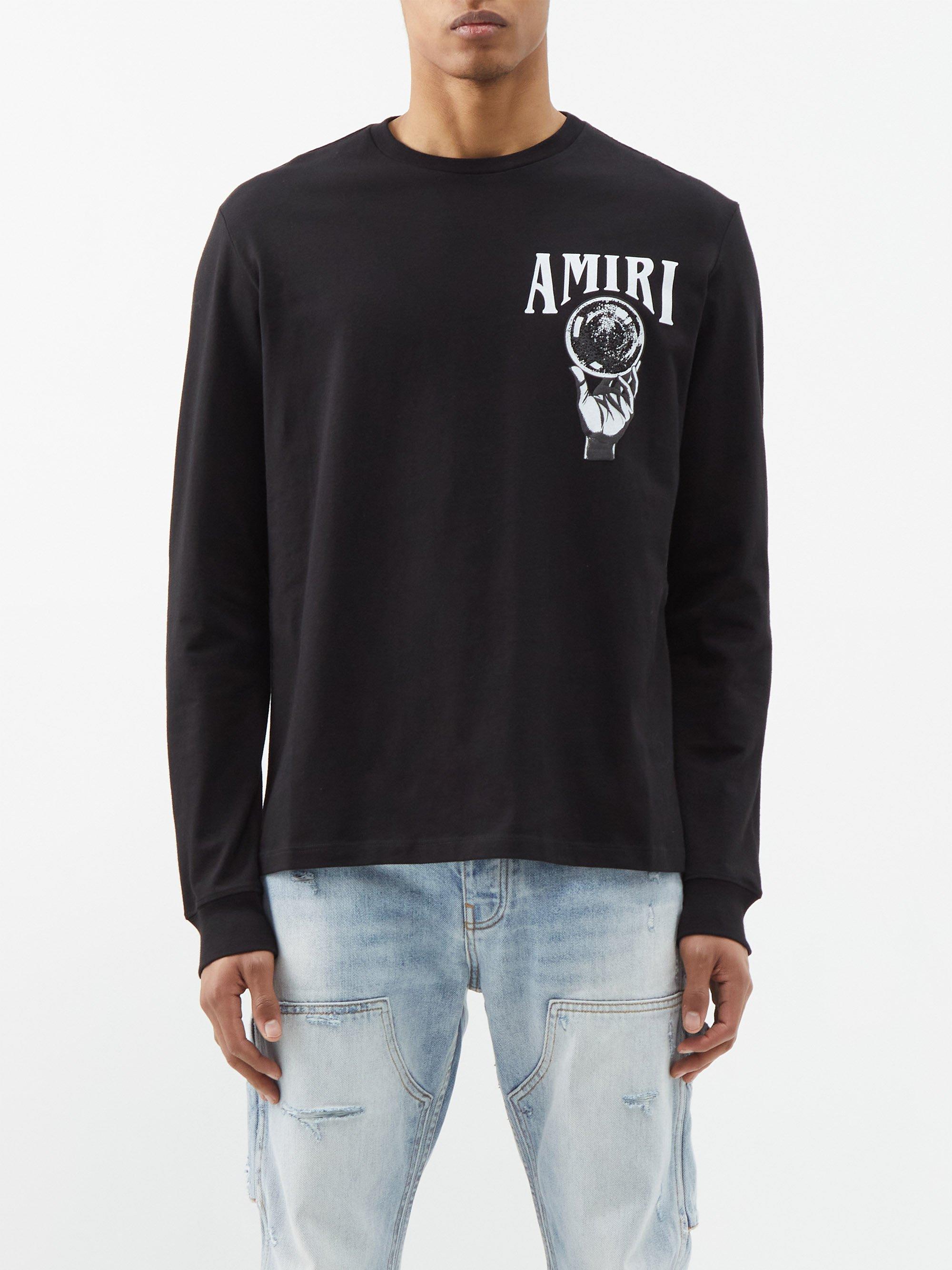 Amiri Crystal Ball-print Cotton Long-sleeved T-shirt in Black for Men | Lyst