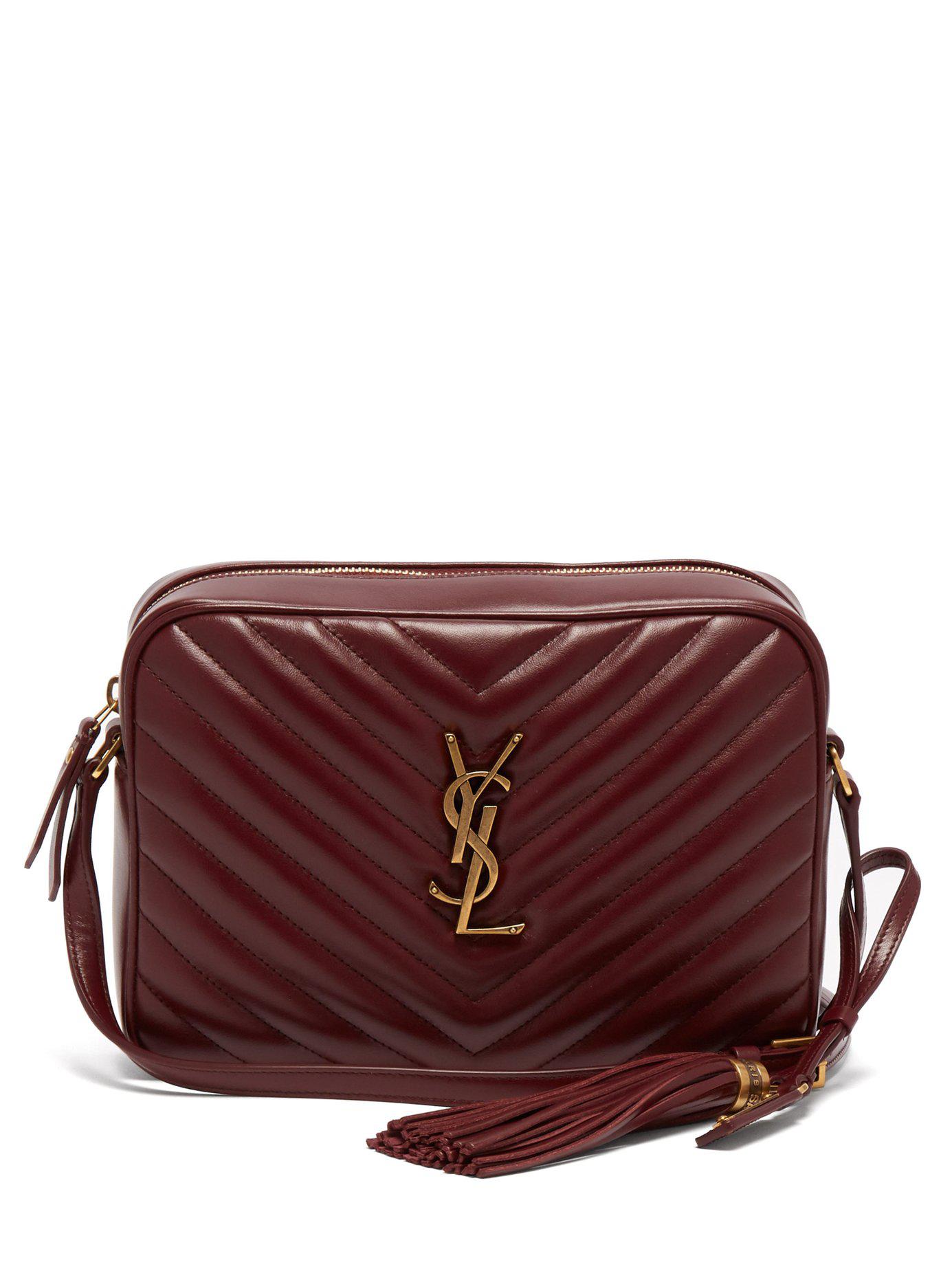 Saint Laurent Lou Quilted Leather Cross Body Bag in Burgundy (Purple) - Lyst