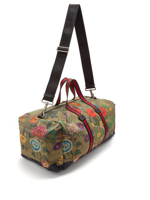 gucci floral duffle bag