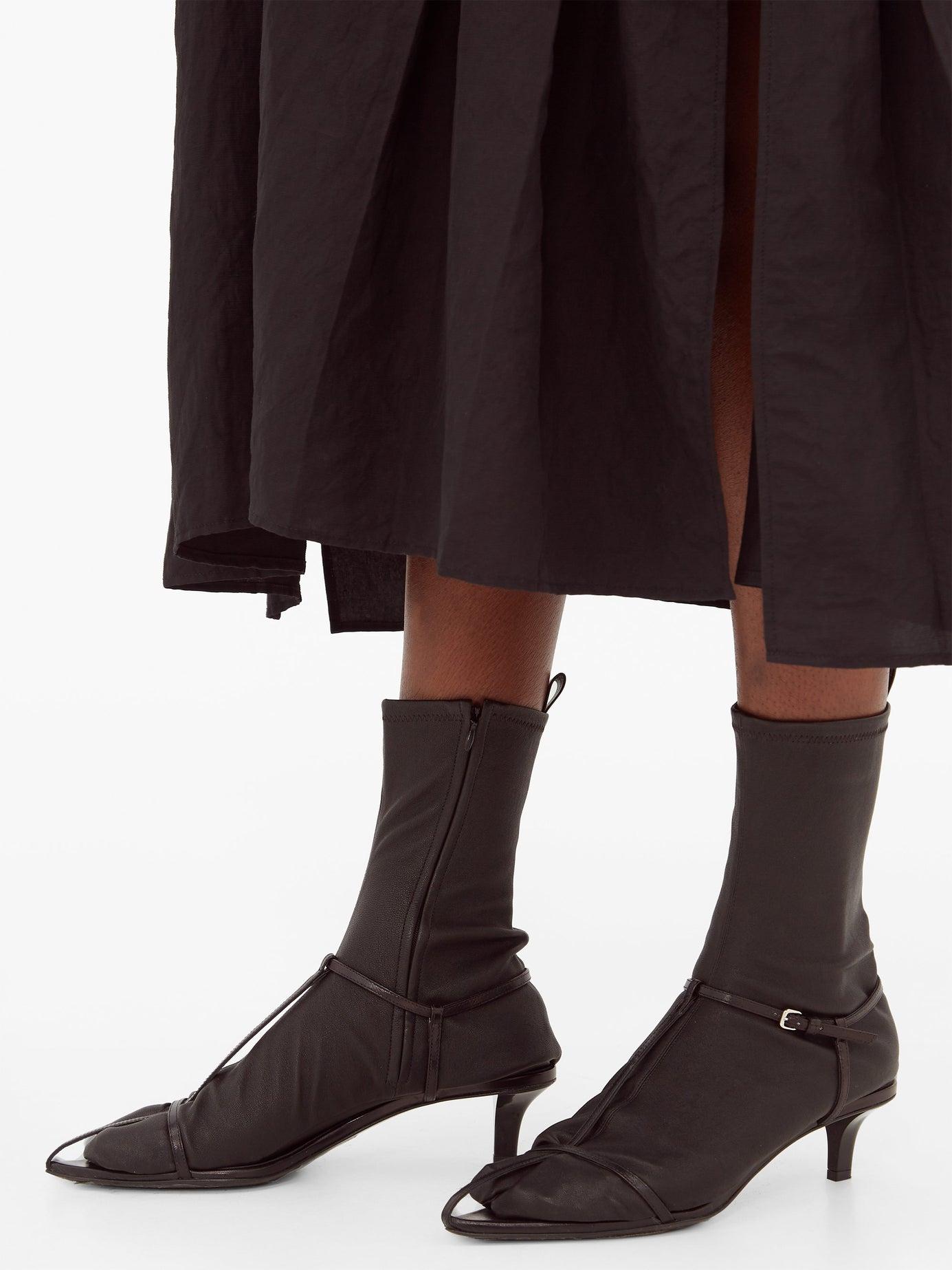 Jil Sander Split-toe Leather Socks in Black | Lyst