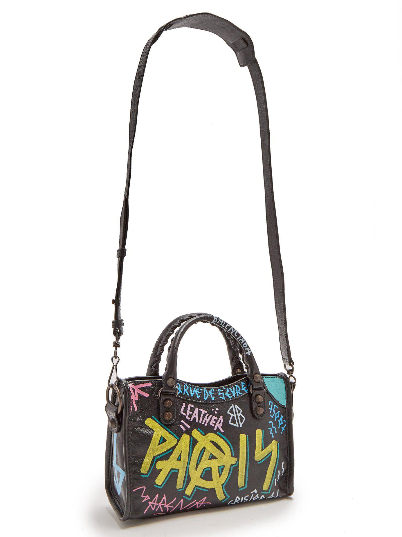 Balenciaga Classic Small City Graffiti Bag (Varied Colors)