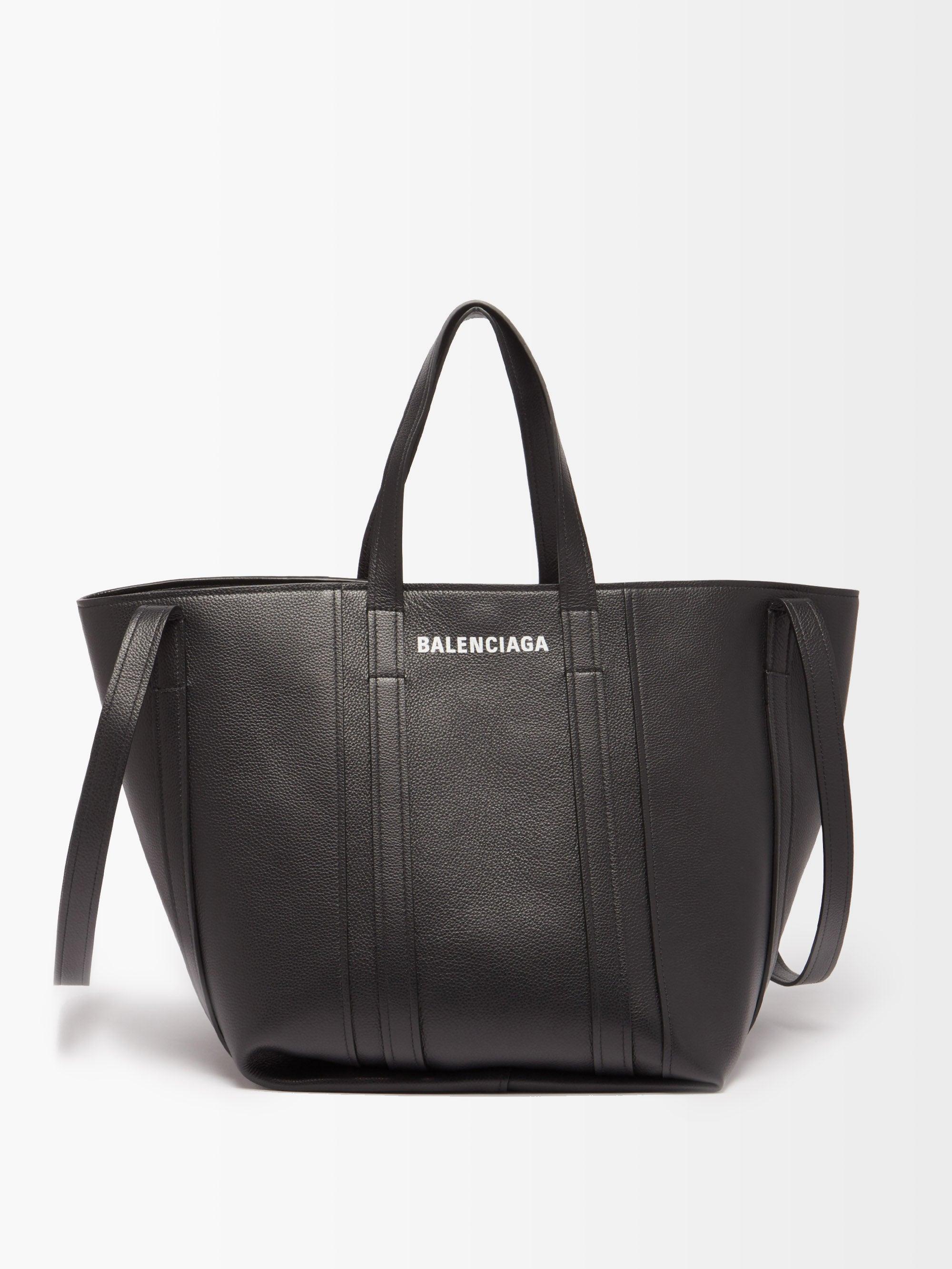 Balenciaga Everyday Xl Logo-print Leather Tote Bag in Black | Lyst