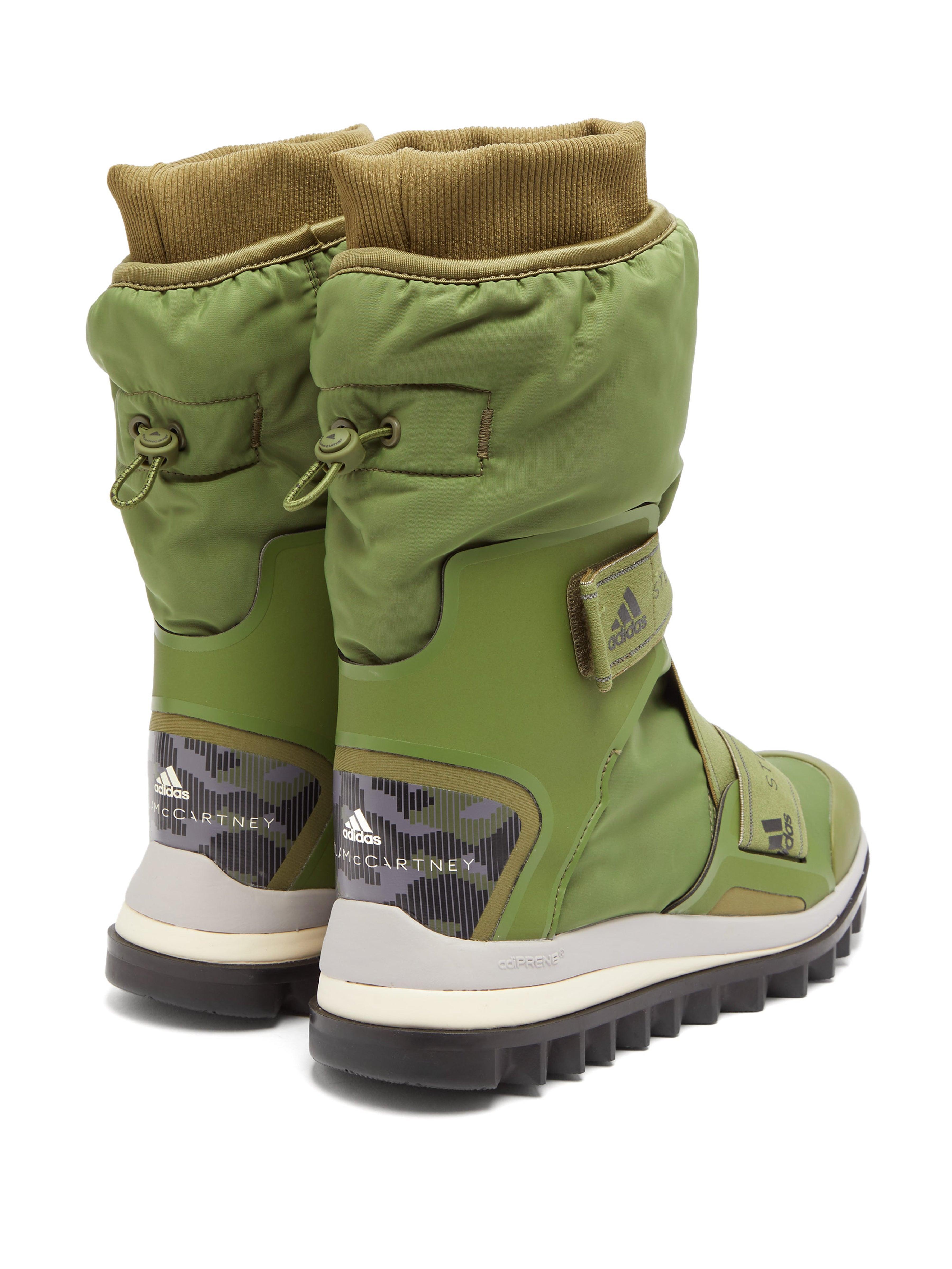 Adidas By Stella Mccartney Synthetic Technical Logo Jacquard Boots In Khaki Green Lyst