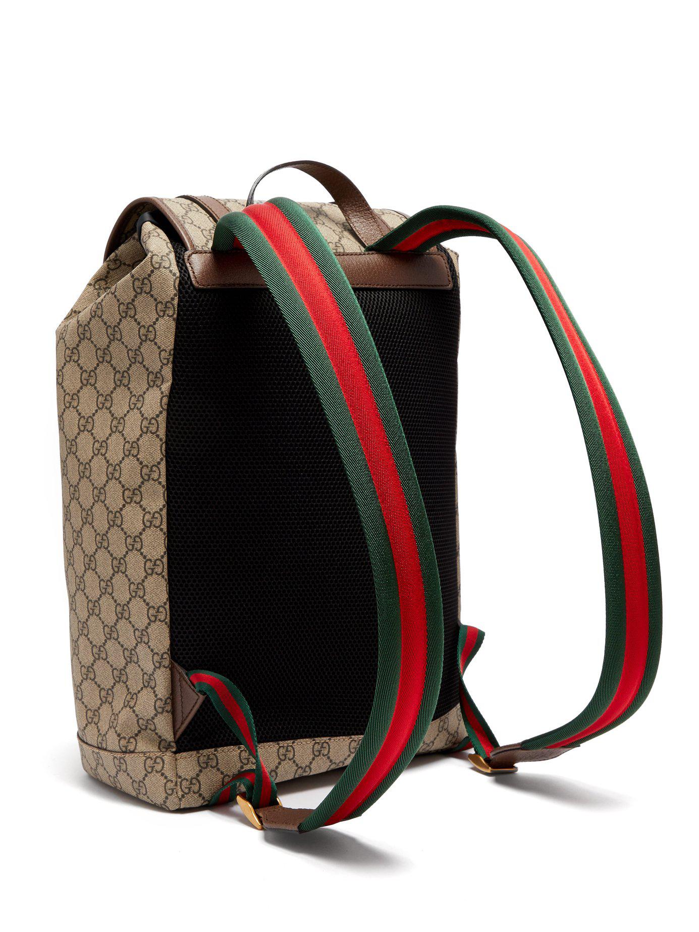 Gucci GG Supreme Canvas Backpack - Brown