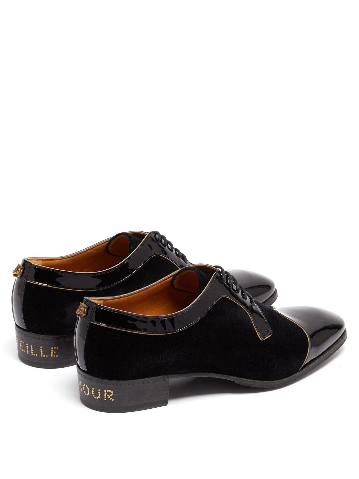 Gucci Réveille L'amour Velvet Dress Shoes in Black for Men | Lyst