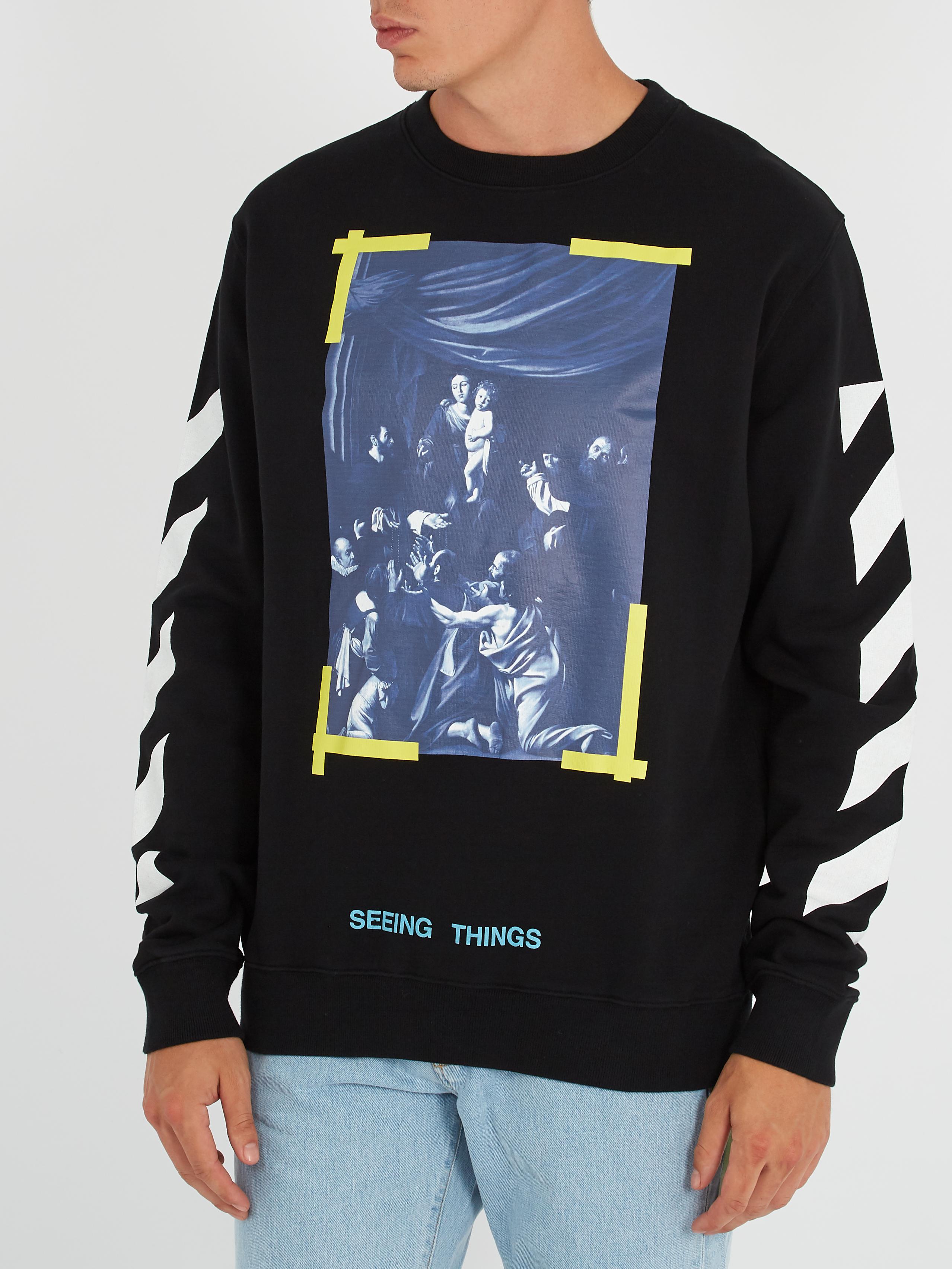 Off-White c/o Virgil Abloh Caravaggio-print Cotton Sweatshirt in Black ...