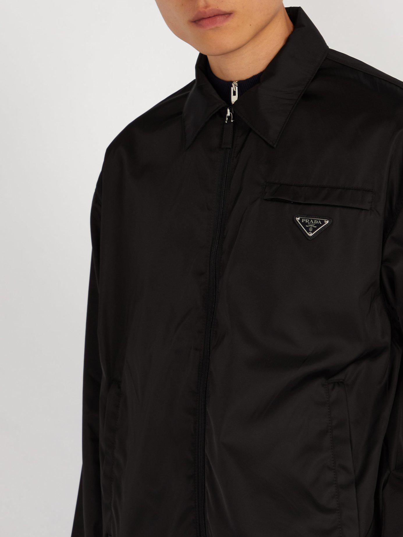 Prada Lightweight Nylon Coach Jacket in Black for Men | Lyst