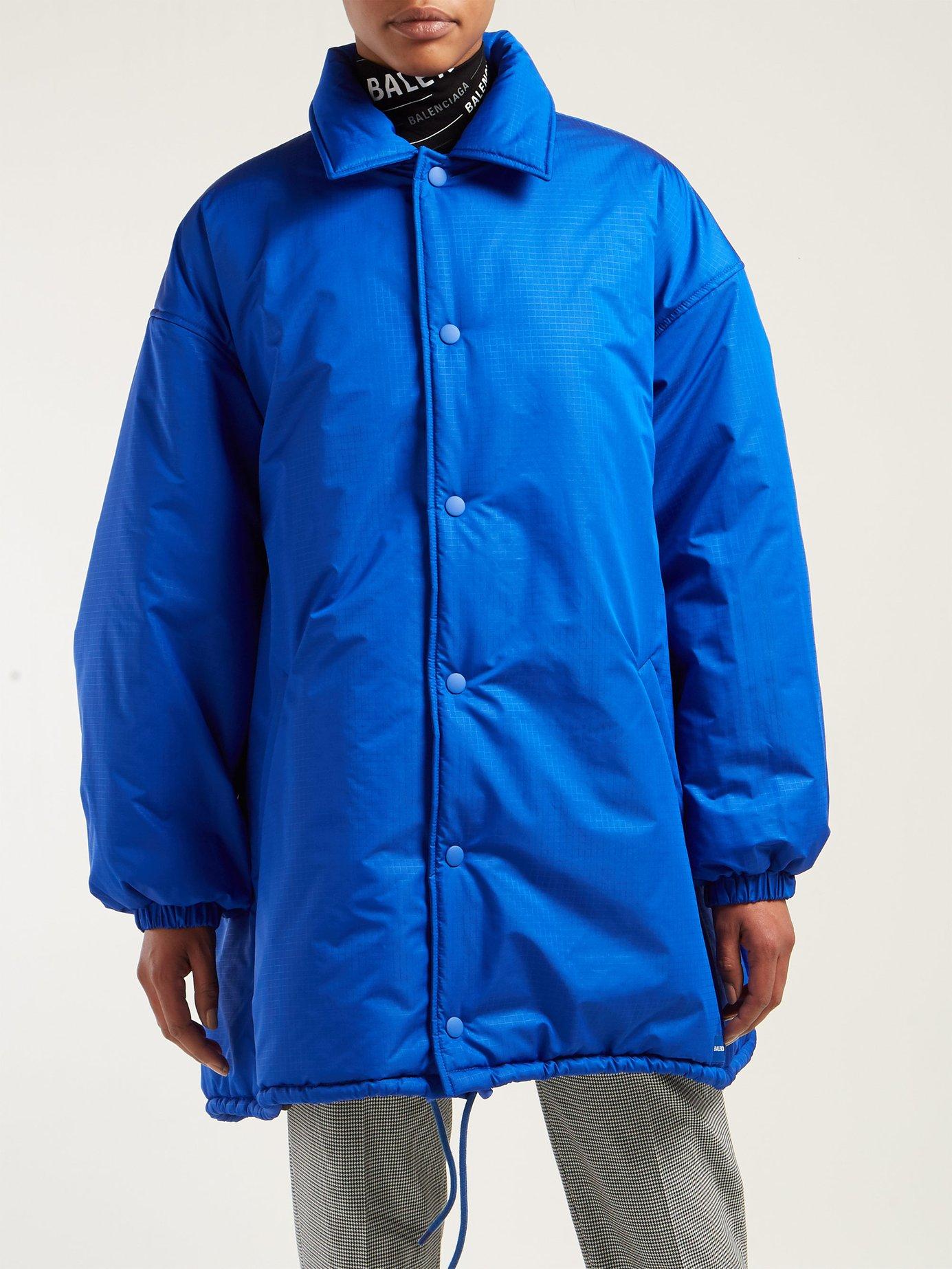 Balenciaga New Cocoon Padded Coach Jacket in Blue - Lyst