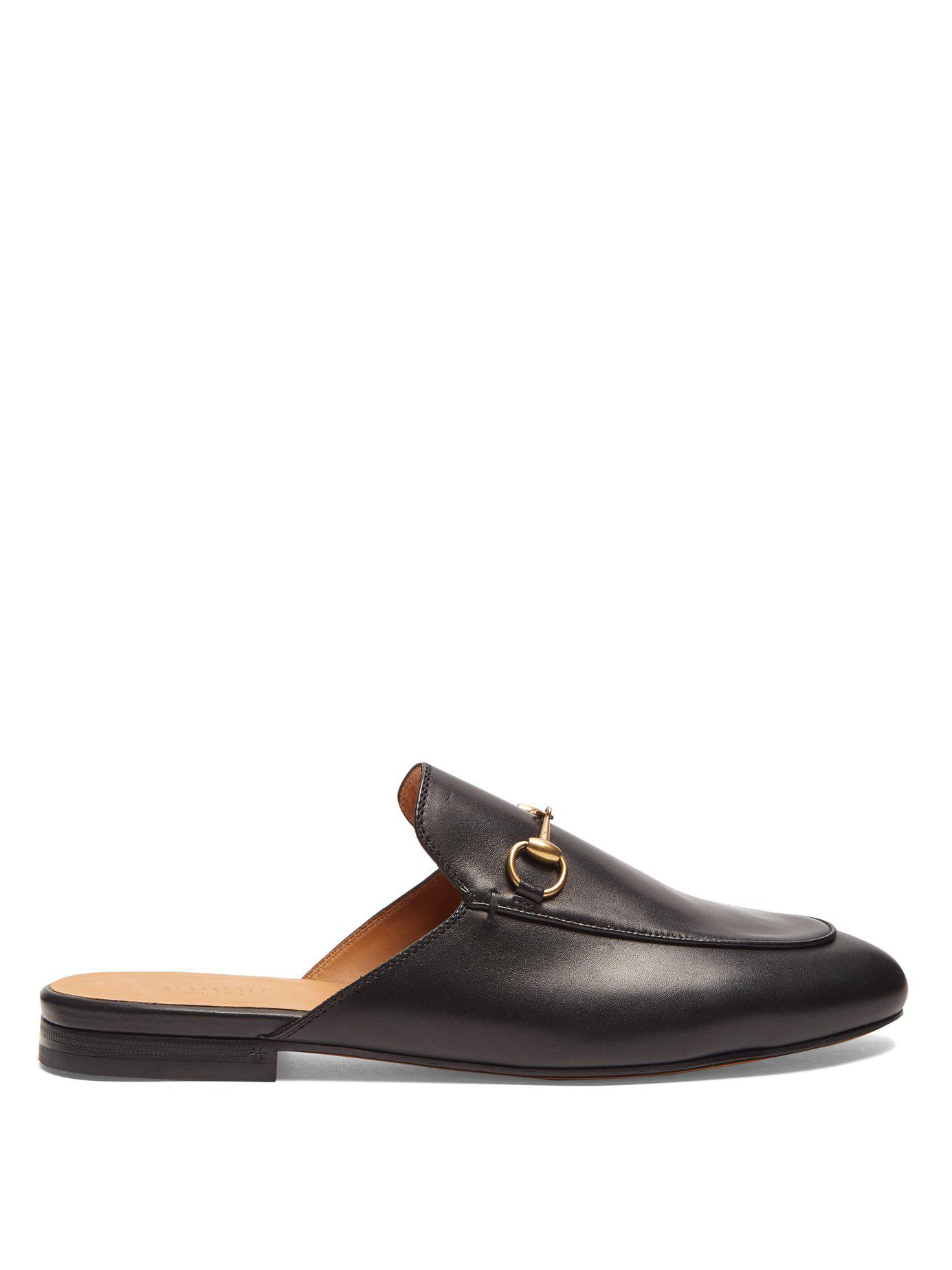 Gucci Princetown Leather Backless Loafers in Black - Save 14% - Lyst