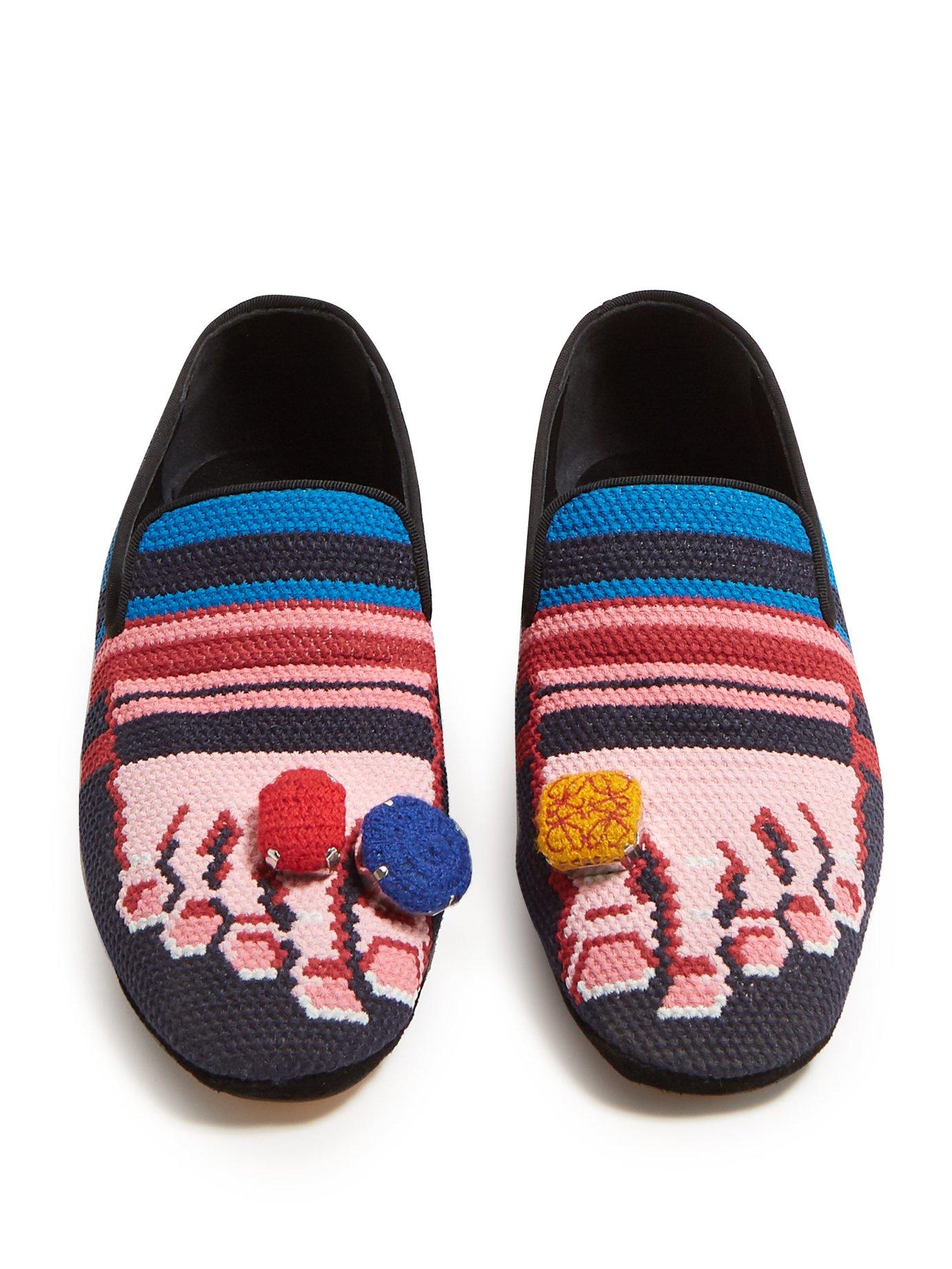 Loewe Embroidered Toe Slipper Navy/pink in Pink Navy (Blue) | Lyst