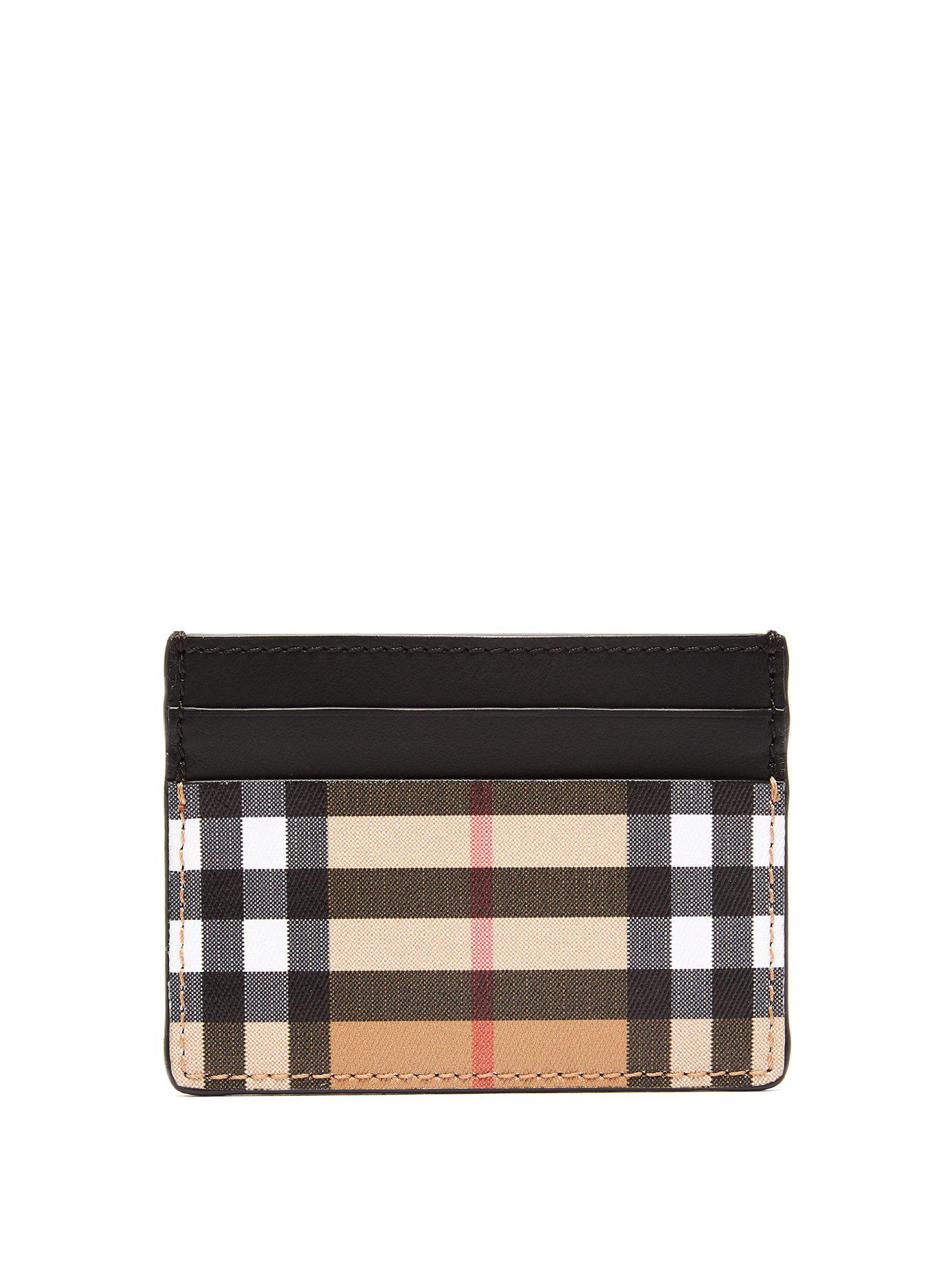 burberry chase london check card case