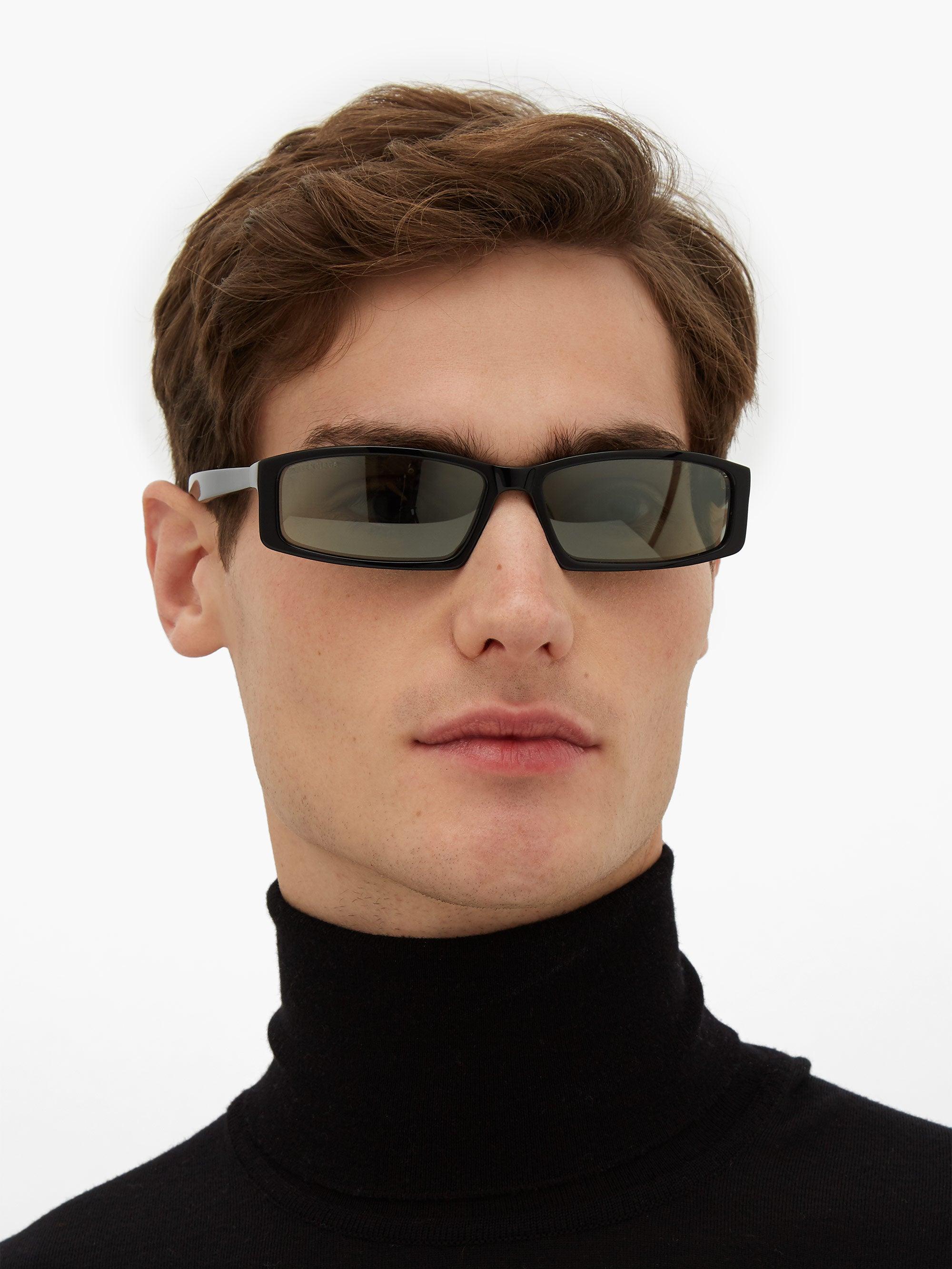 Balenciaga Neo Rectangle Acetate Sunglasses for Men | Lyst
