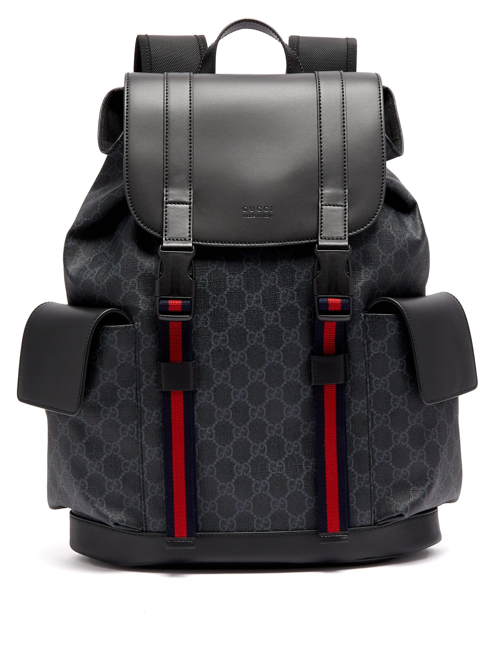 Gucci Canvas gg Backpack in Black Blue (Black) for Men - Save 27% | Lyst