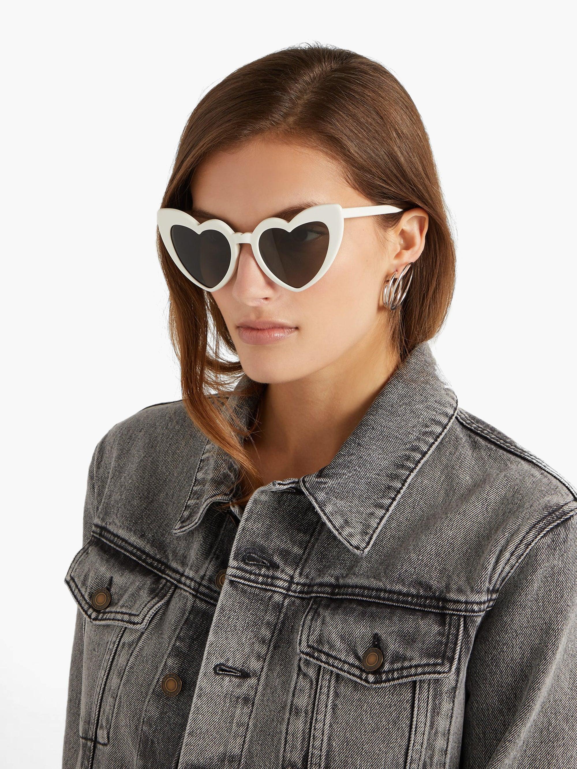 ysl heart sunglasses white