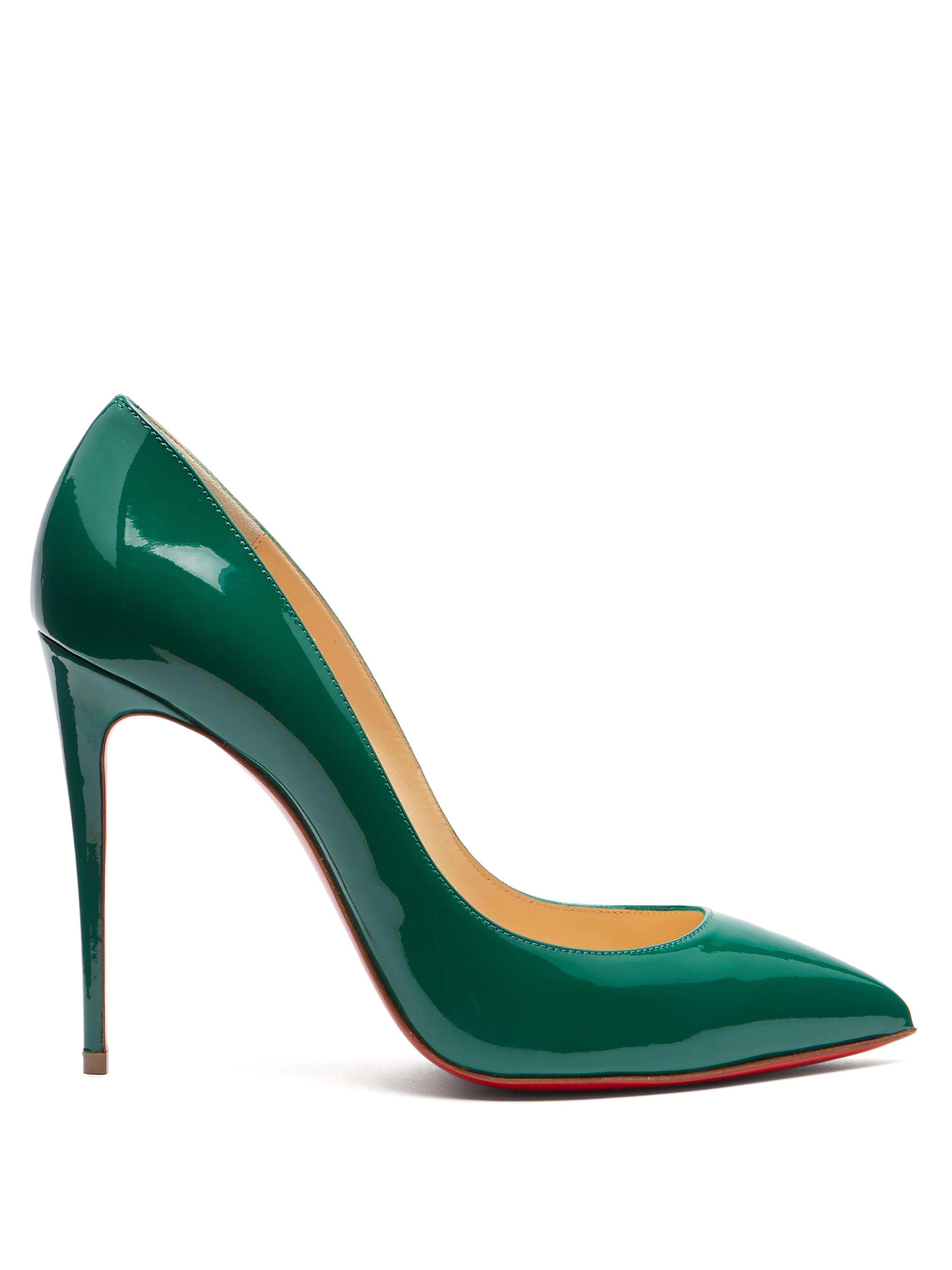 Christian Louboutin Pigalle Follies 100 Patent Leather Pumps in Green