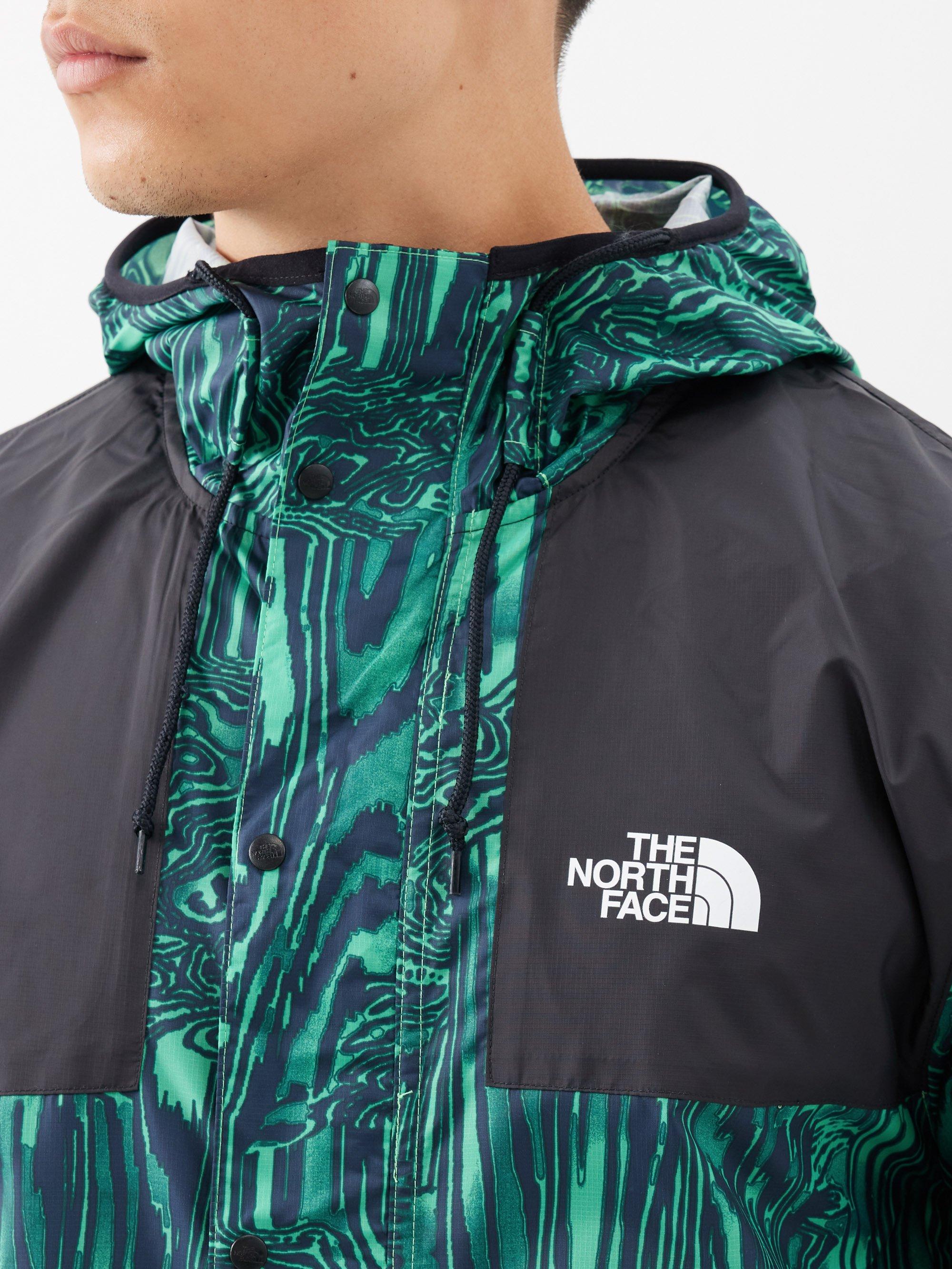 The North Face Seasonal Mountain Abstract-print Hooded Jacket in Green for  Men | Lyst