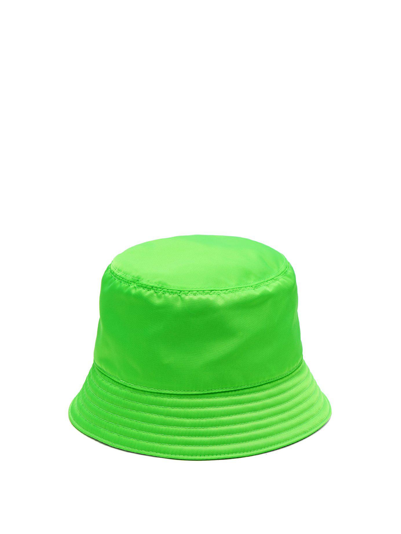 prada bucket hat neon