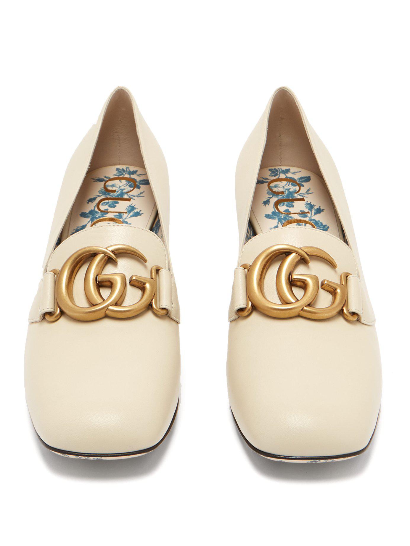 Gucci Cream Matelasse Leather GG Marmont Loafers Size 38 Gucci