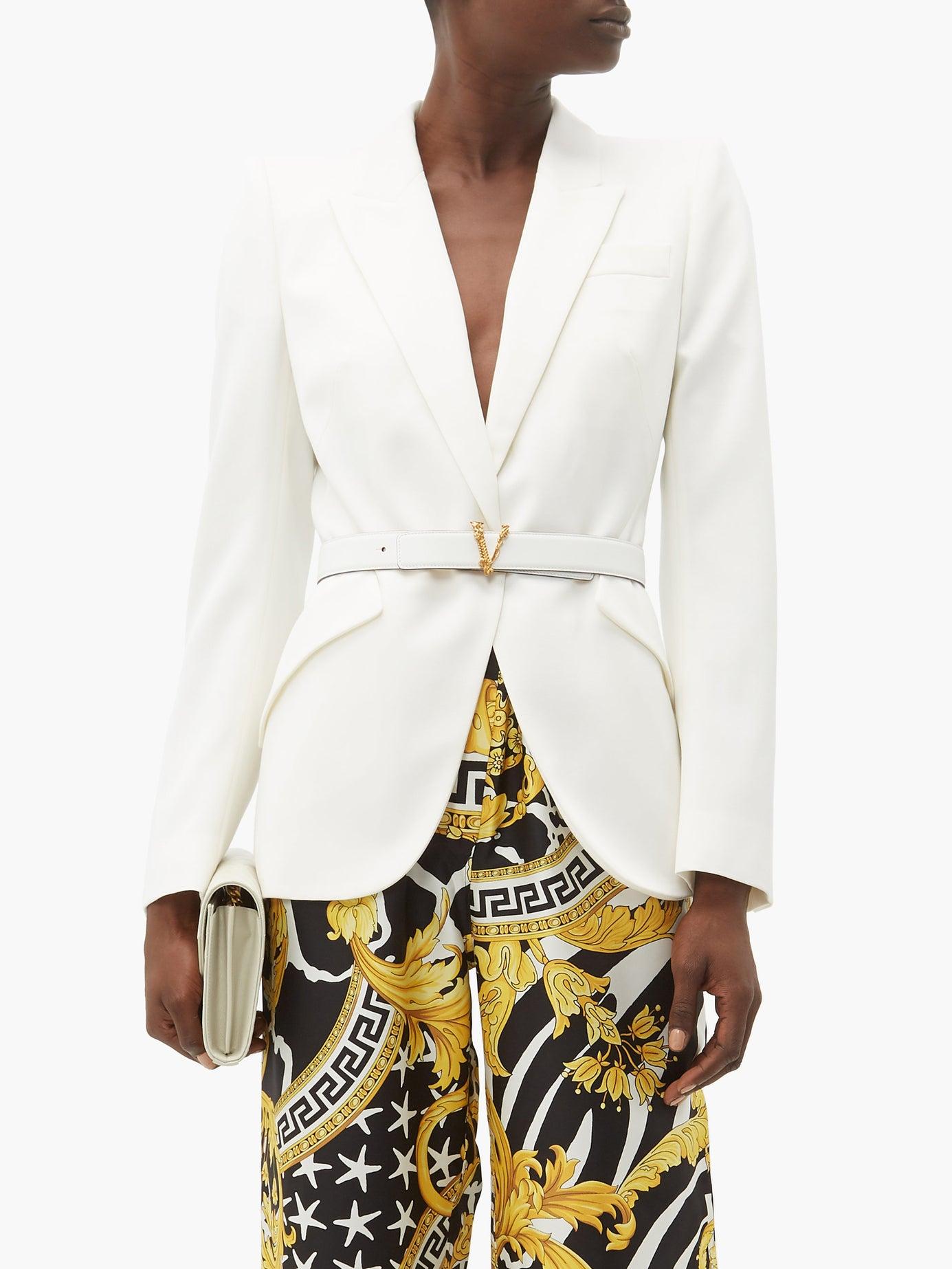 versace belt white
