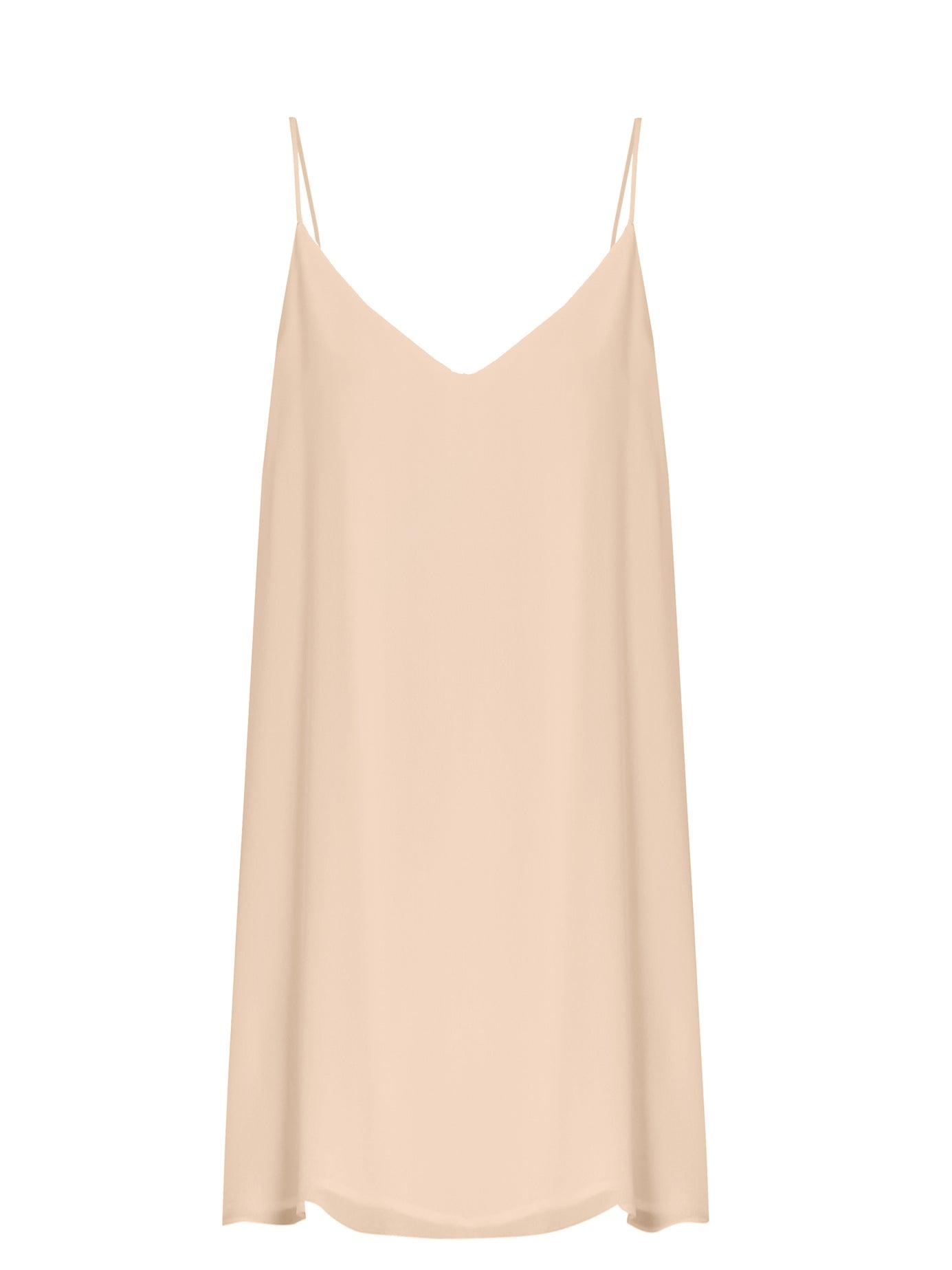 Raey Deep-V Silk Slip Dress in Nude 
